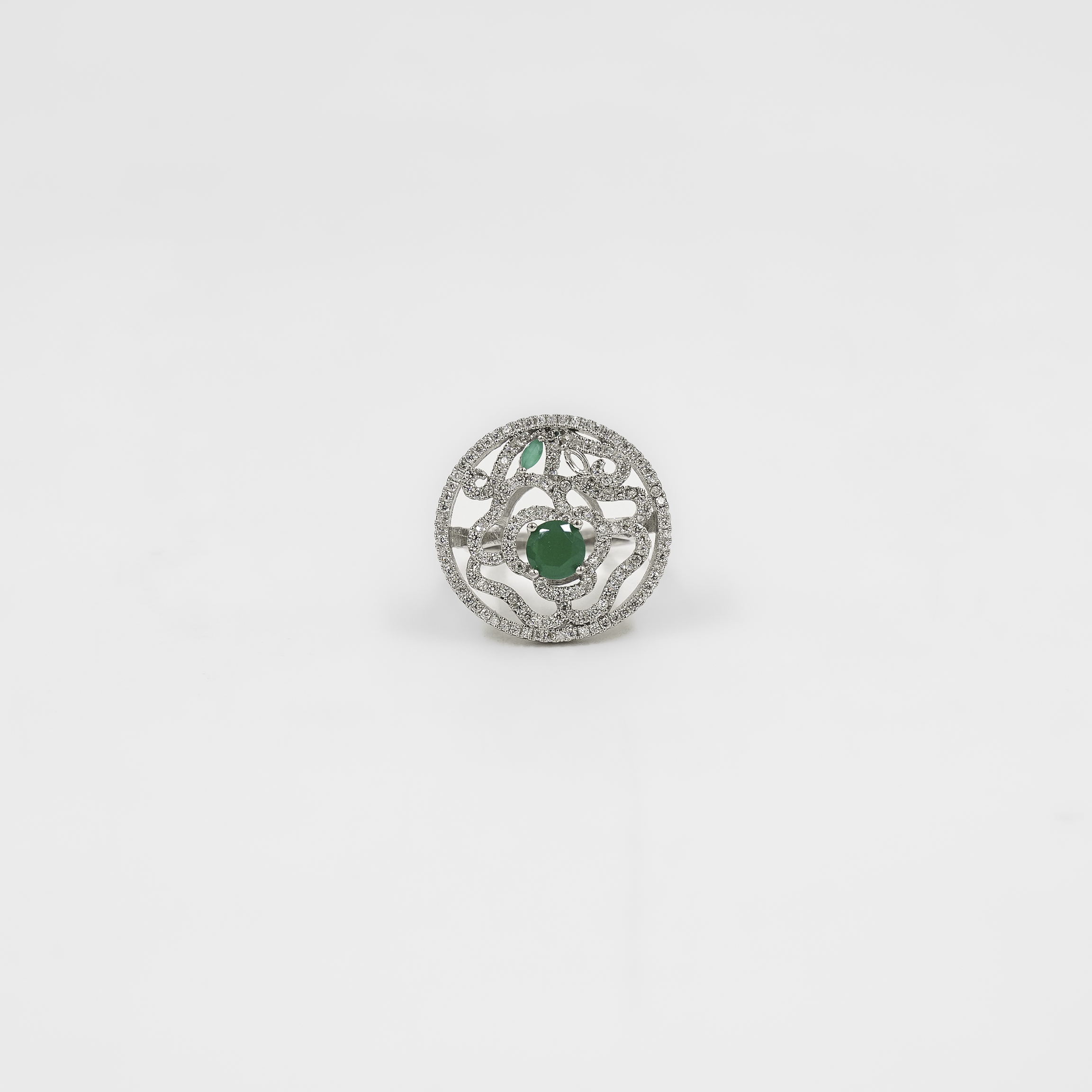 Estate Style Sterling Silver Green Agate