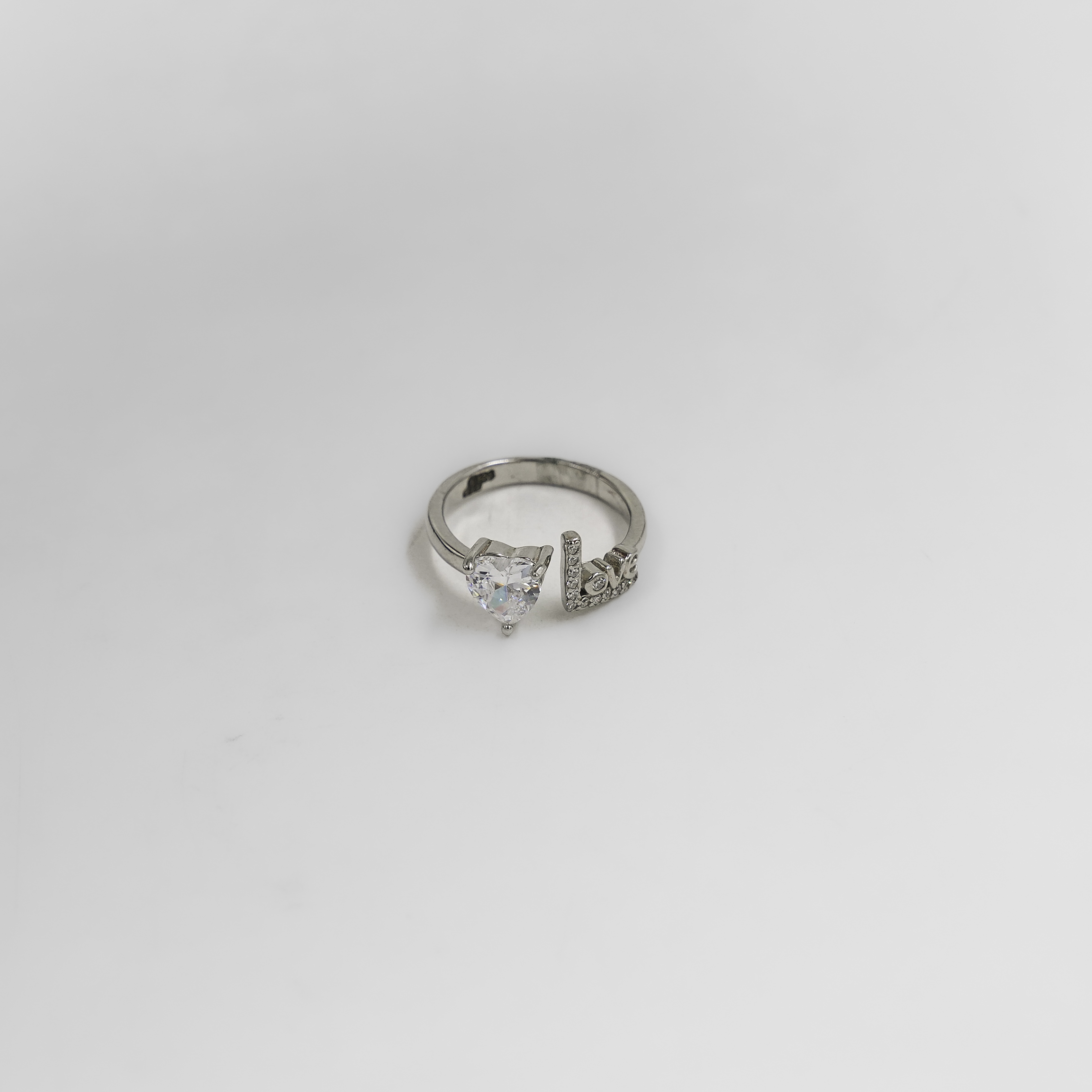 Elegant Silver Ring With Heart