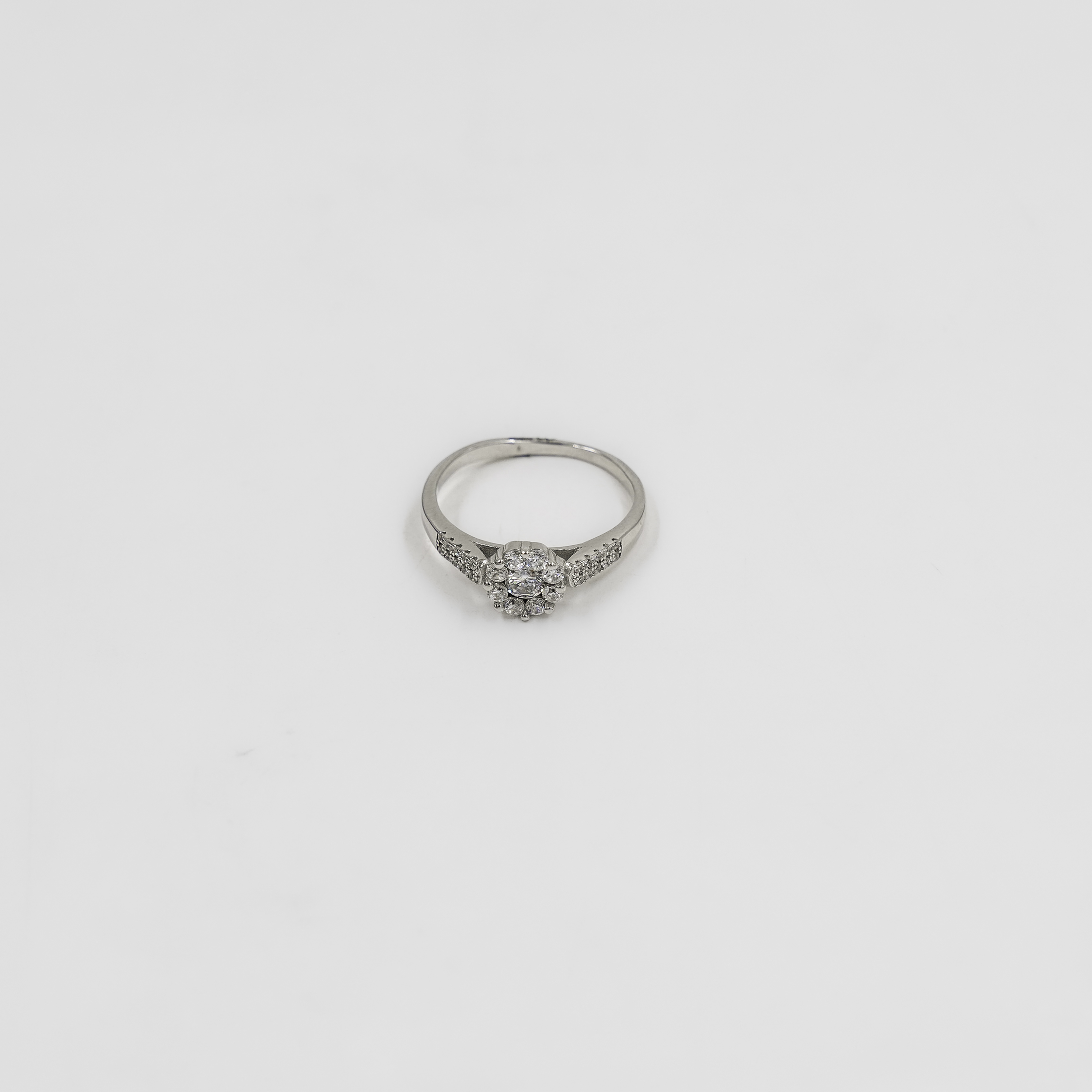 Silver Diamond Cluster Ring Gift