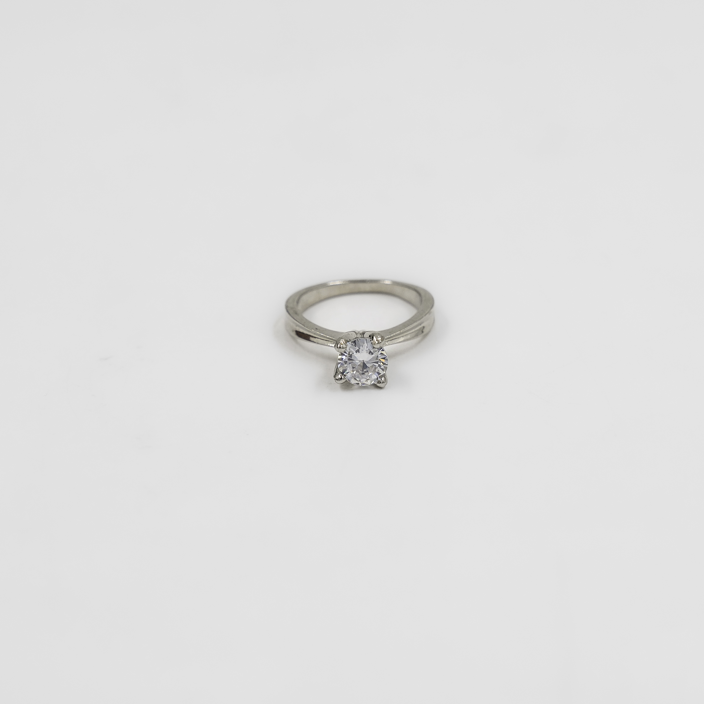 Classic Silver Solitaire Ring With Round