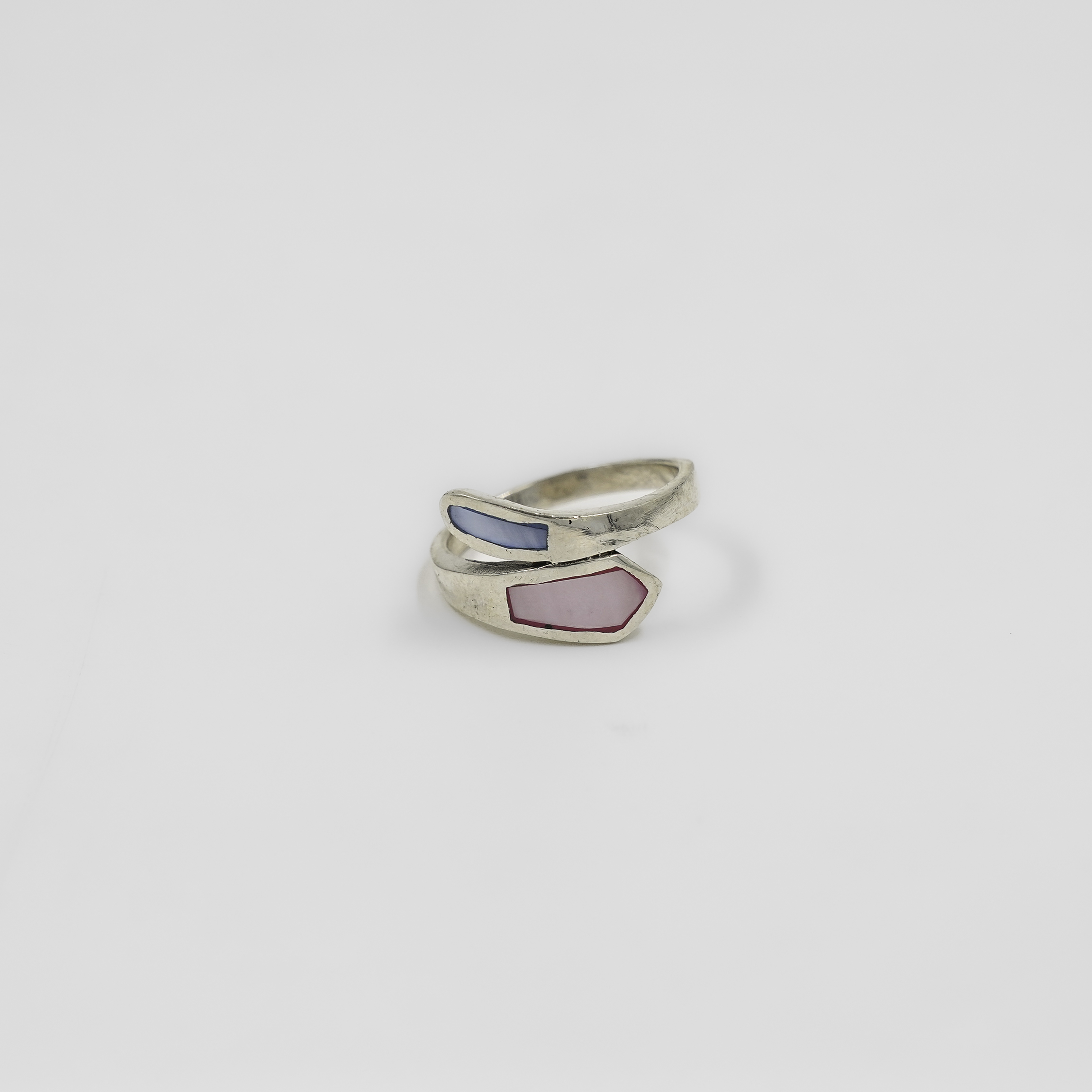 Elegant Silver Cocktail Ring with Pink