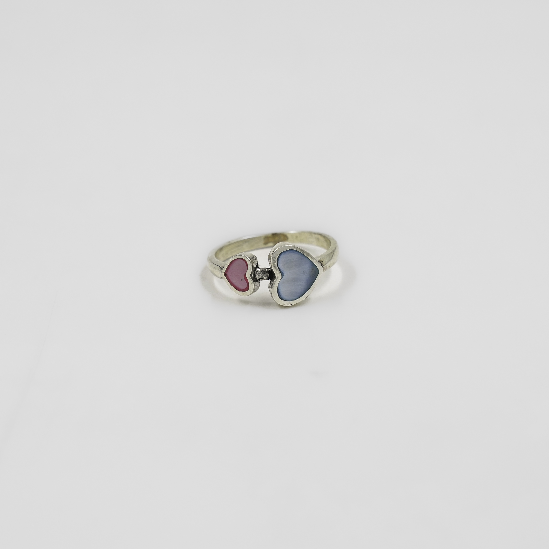 Elegant Silver Heart Shaped Colourful Gemstone