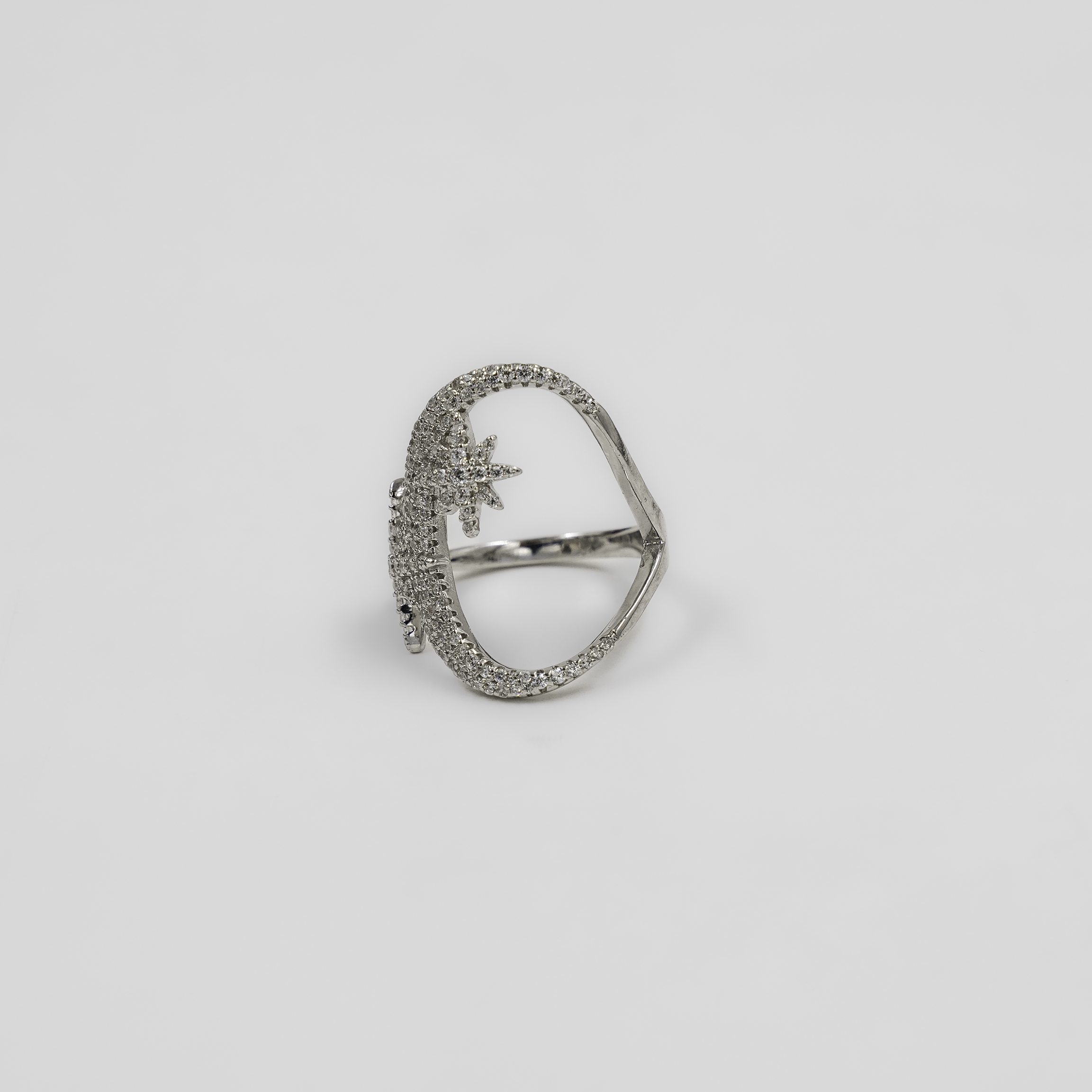 Celestial Silver Ring With Star