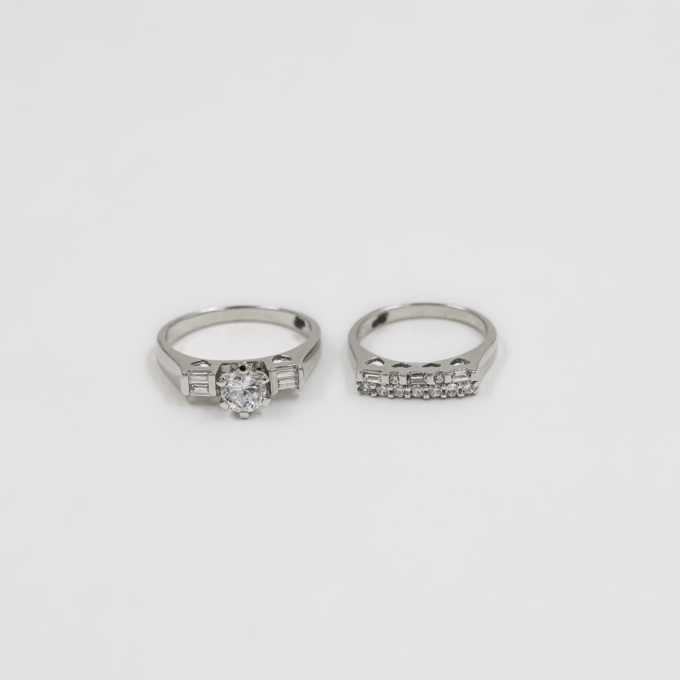Elegant Sterling Silver Diamond Set Rings