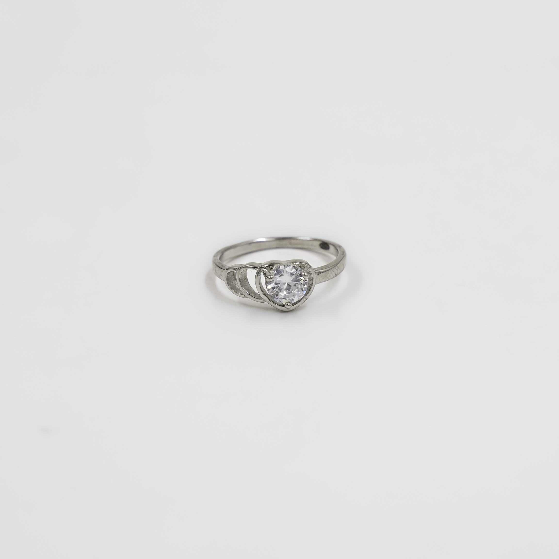 Elegant Silver Heart Shape Cubic Zirconia