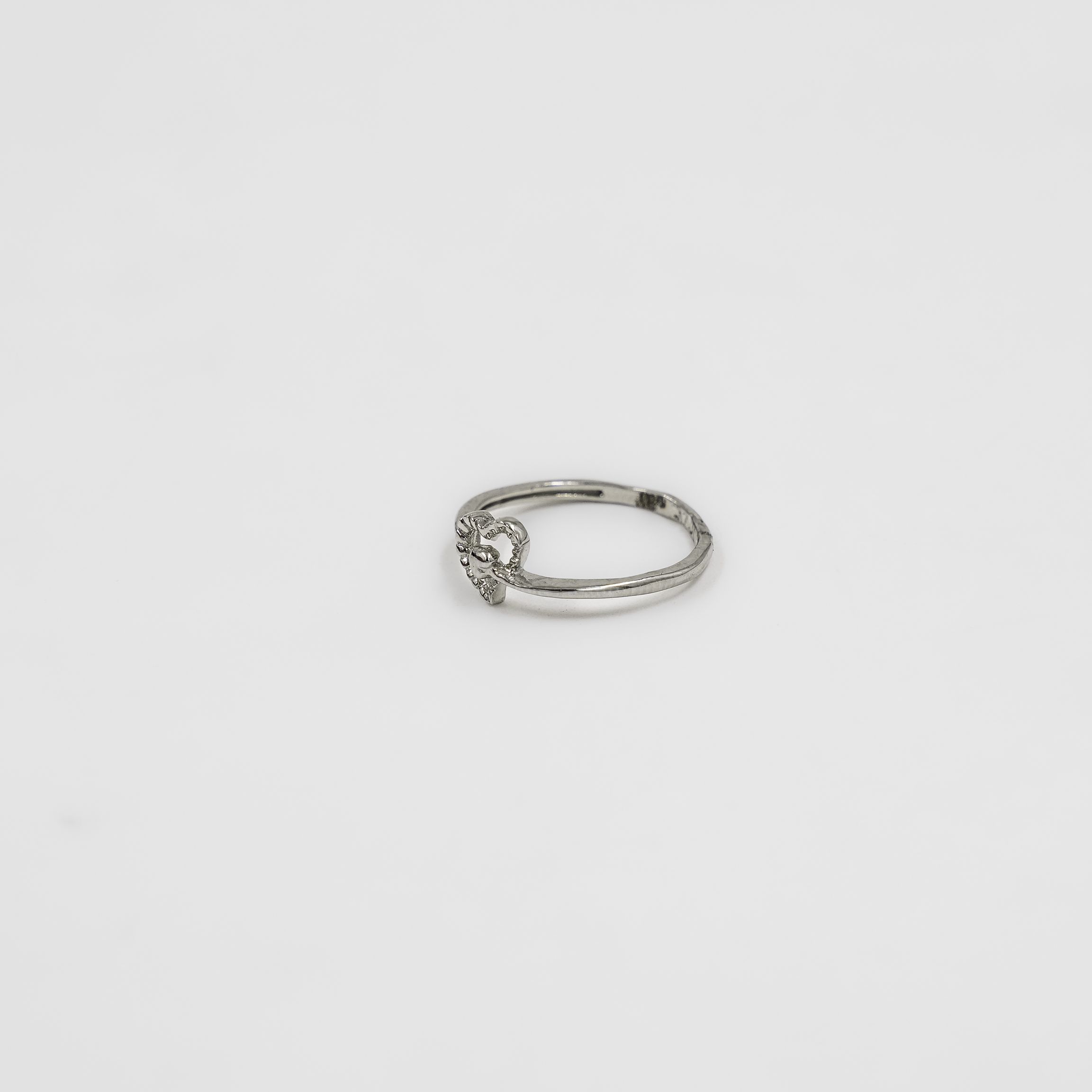 Elegant Silver Heart Cut Stone Promise