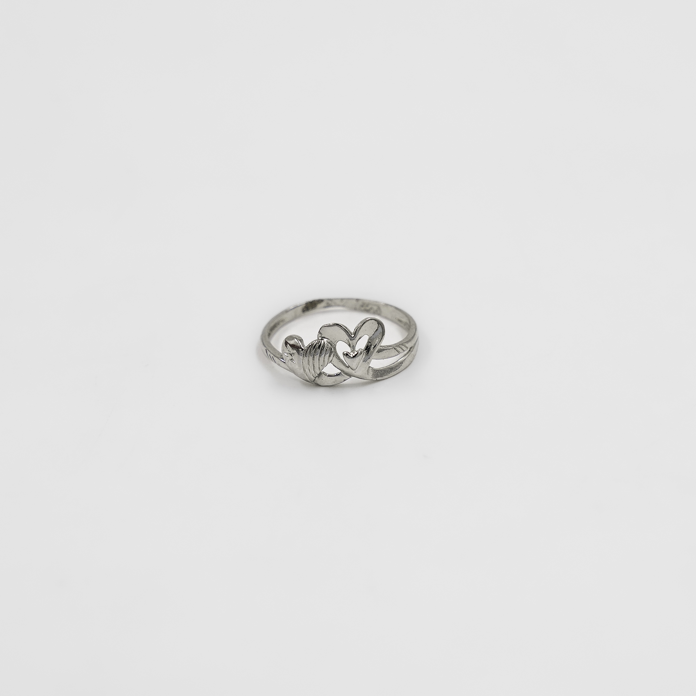 Elegant Sterling Silver Two Heart Adjustable