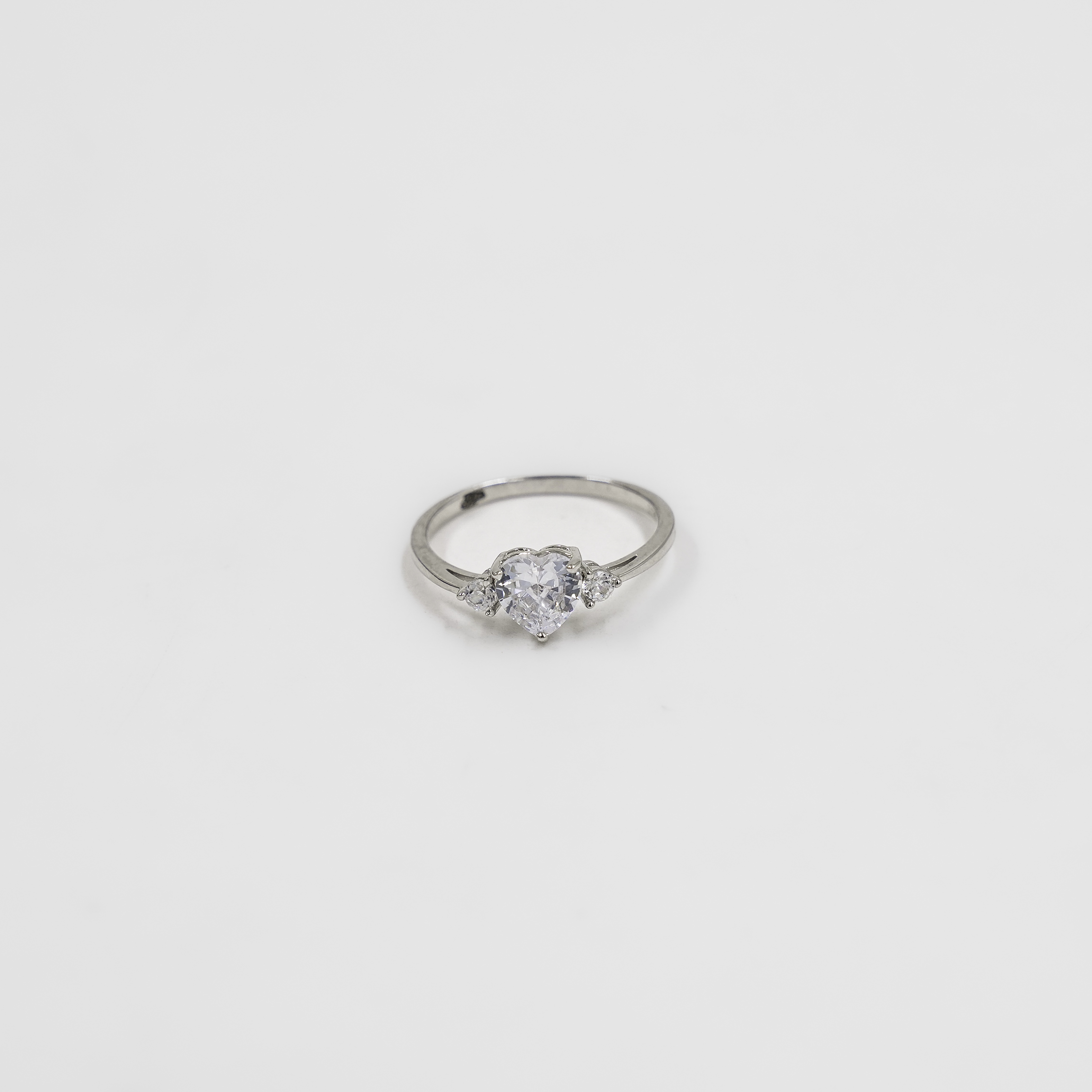 Elegant Silver Ring With Heart Shaped