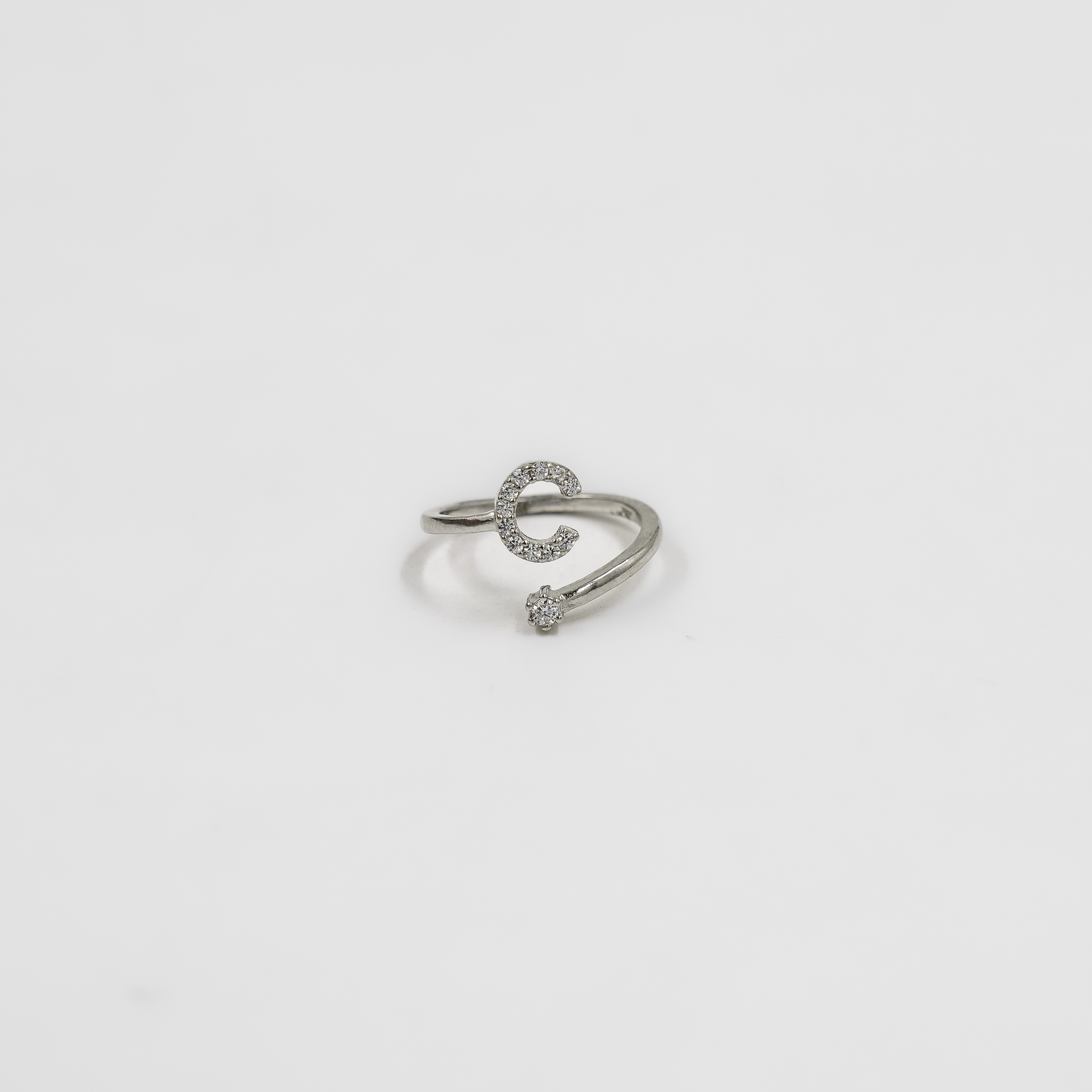 Dazzling Sterling Silver Initial C Letter