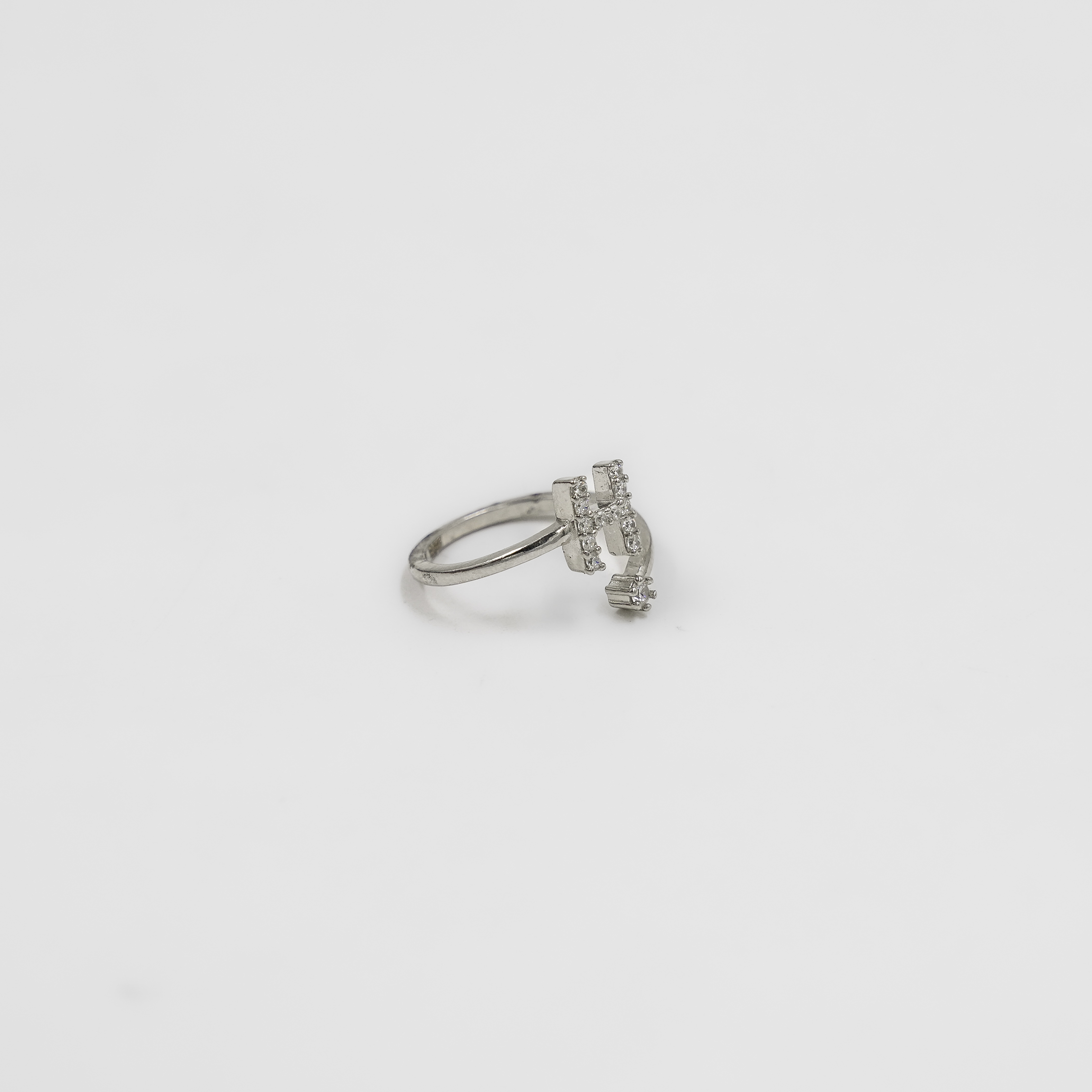 Raag Silver Jewellery - Elegant Silver Letter H Initial Ring
