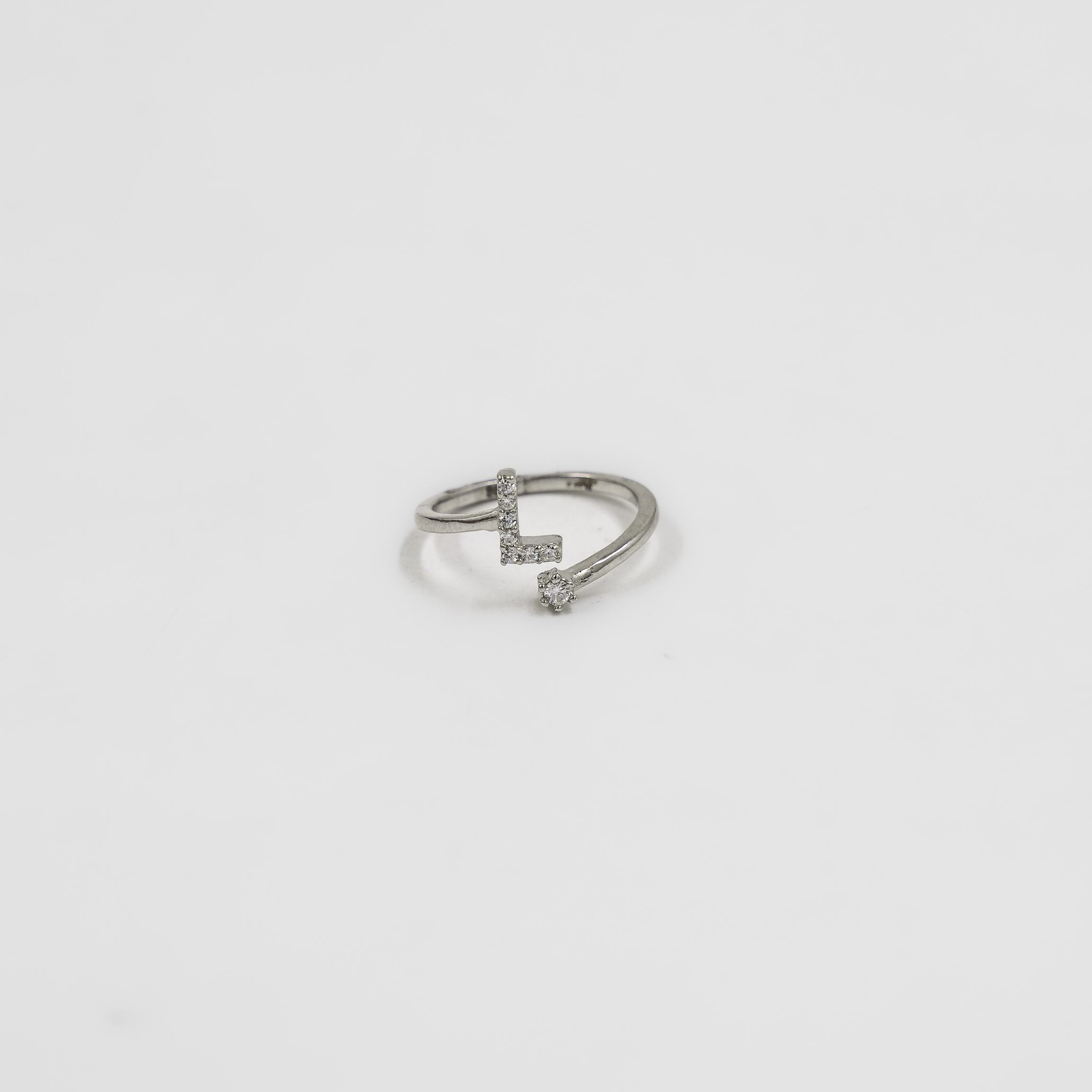 Elegant Silver Tone Initial L Letter