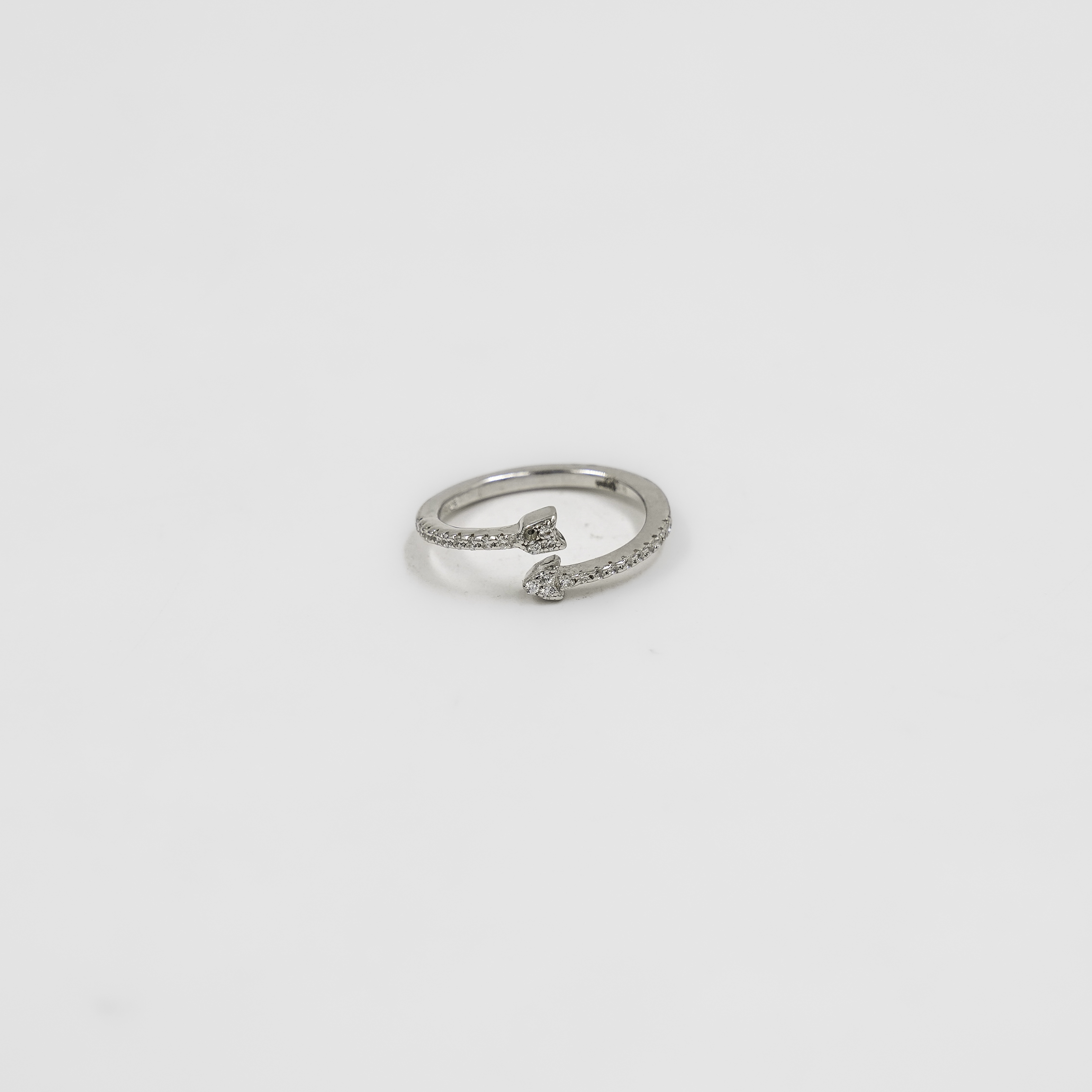 Elegant Silver Ring With Diamond Accent