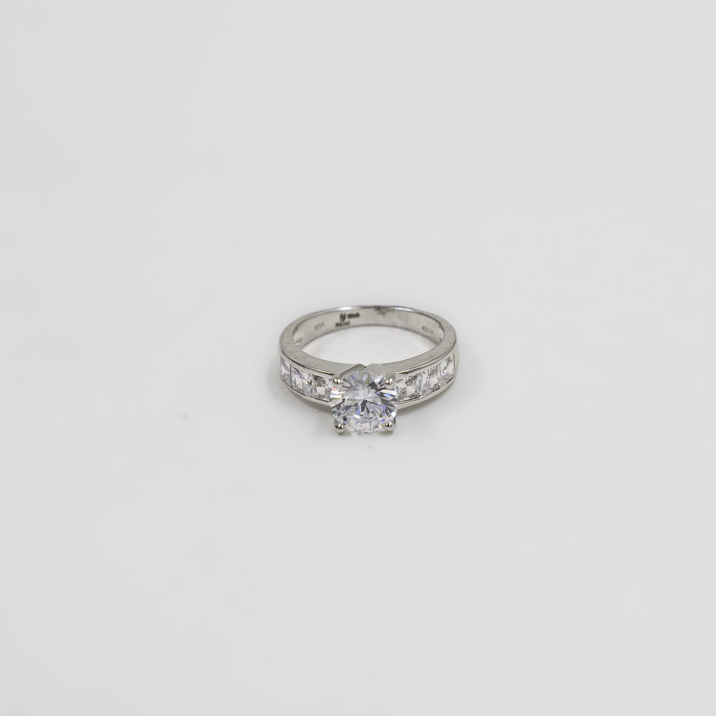 Silver Cubic Zirconia Silver Ring White