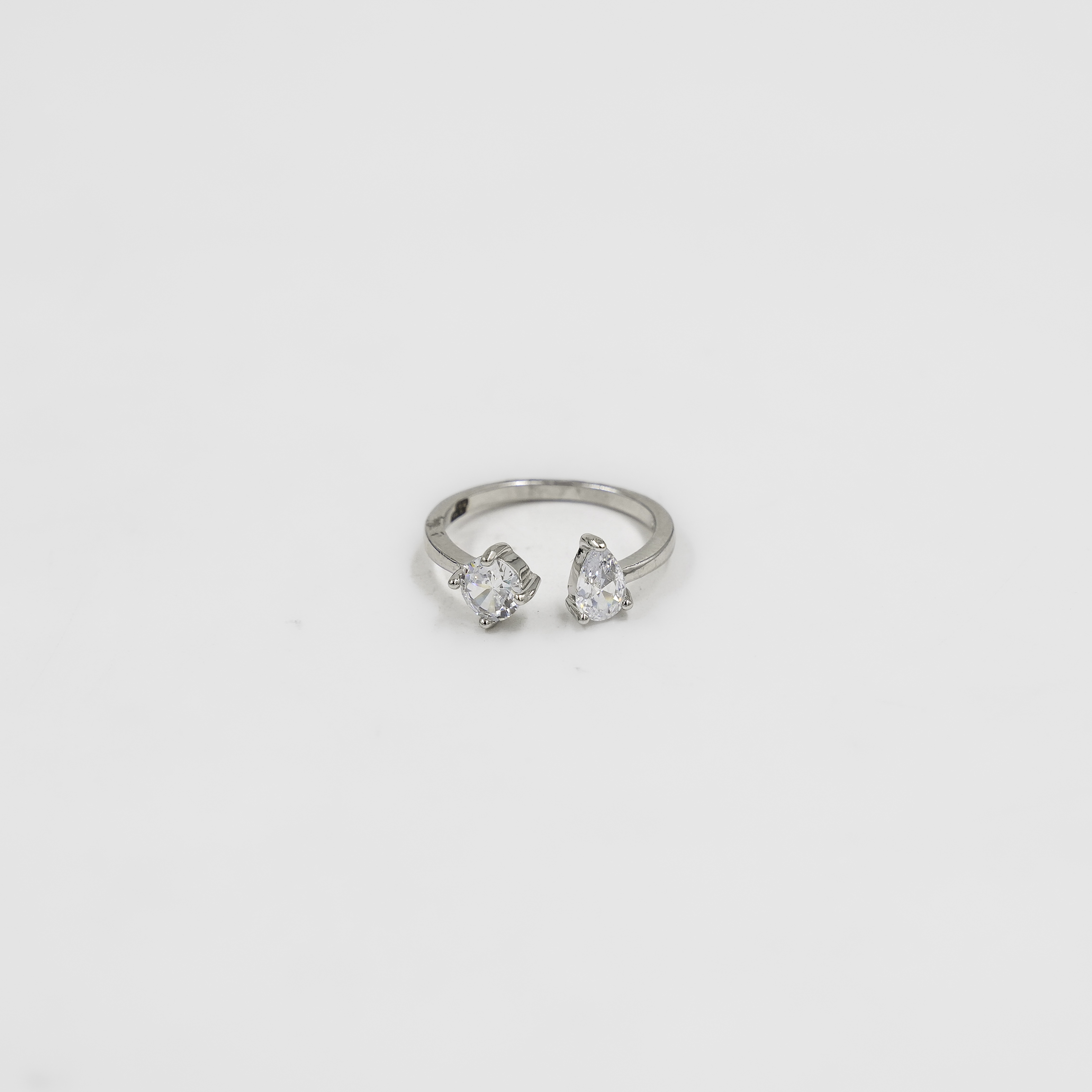 Silver Sterling Silver Open Ring Cubic