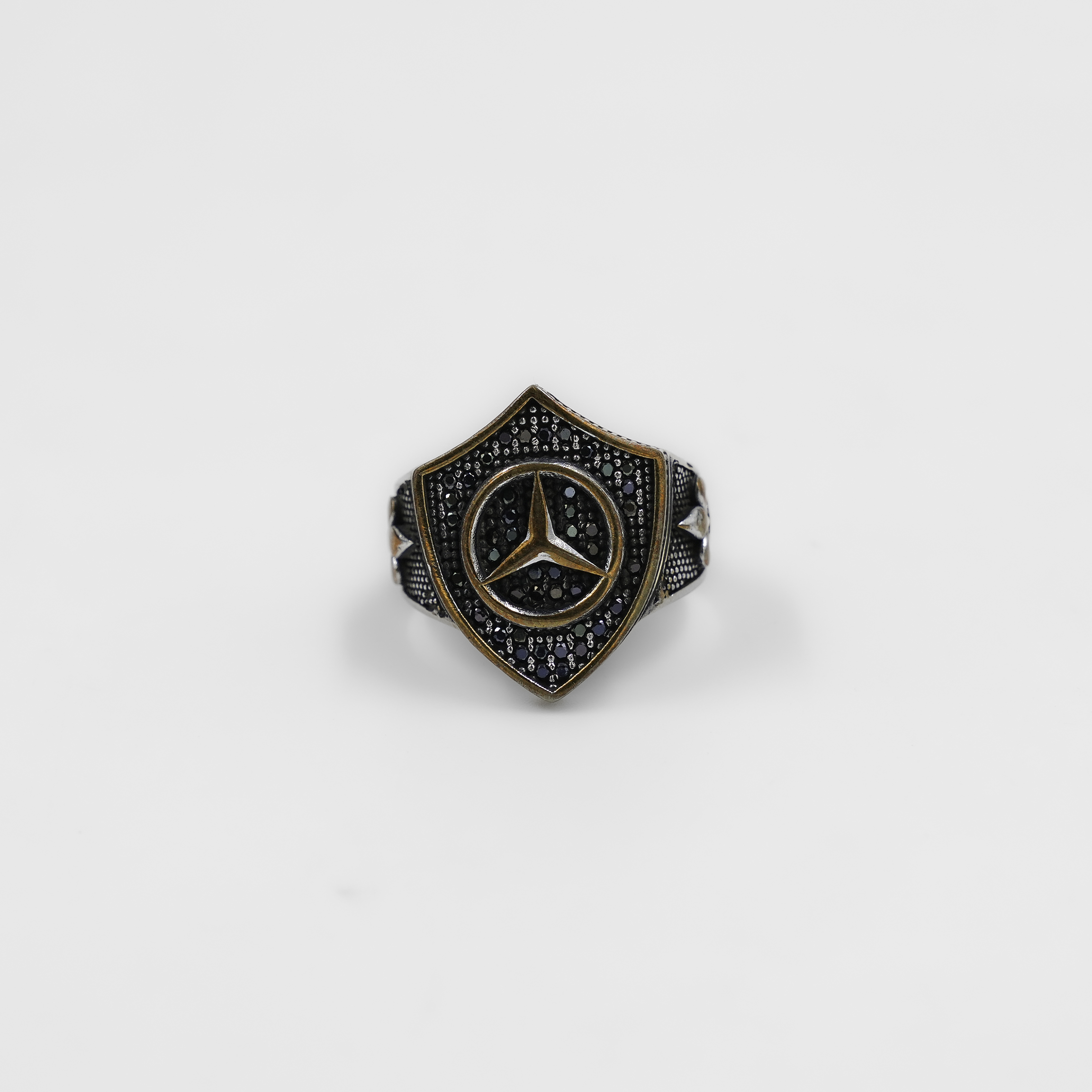 er Sterling Silver Black Stone Shield