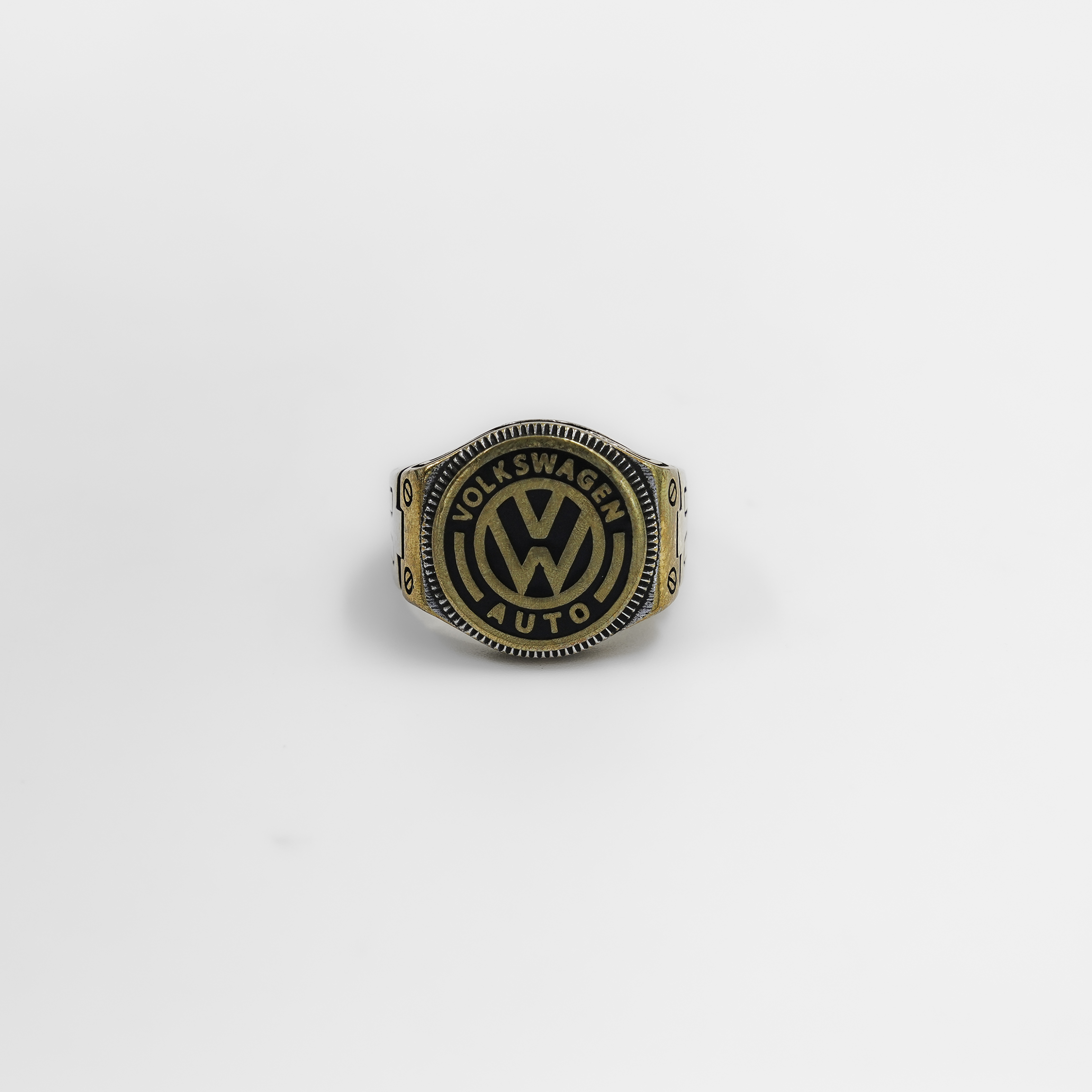 Volkswagen Gold Polished Silver Silver Ring Auto