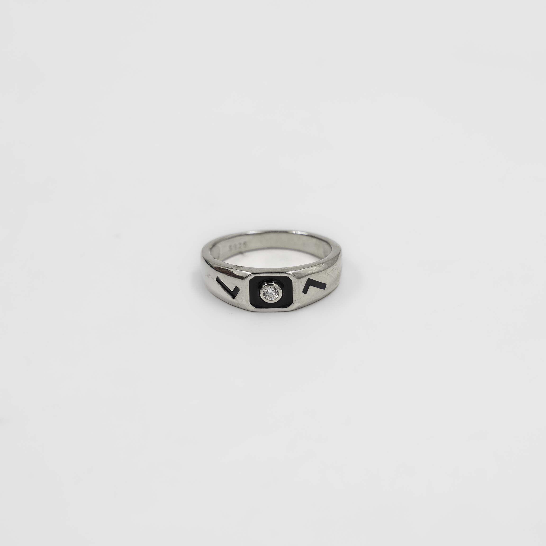 Brand Signature Sterling Silver Band Ring