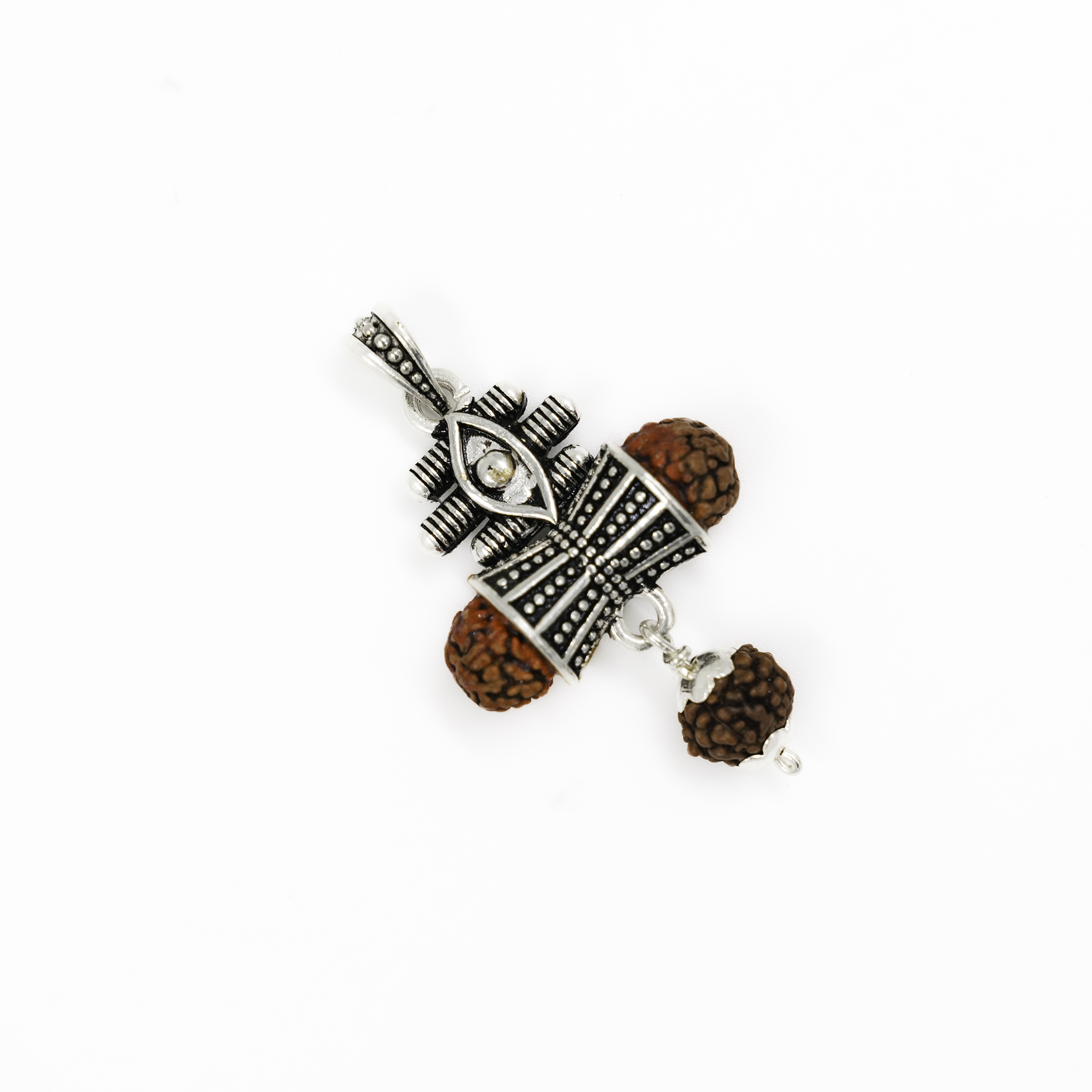 Raag Silver Jewellery - Elegant Silver Rudraksha Pendant With Intricate