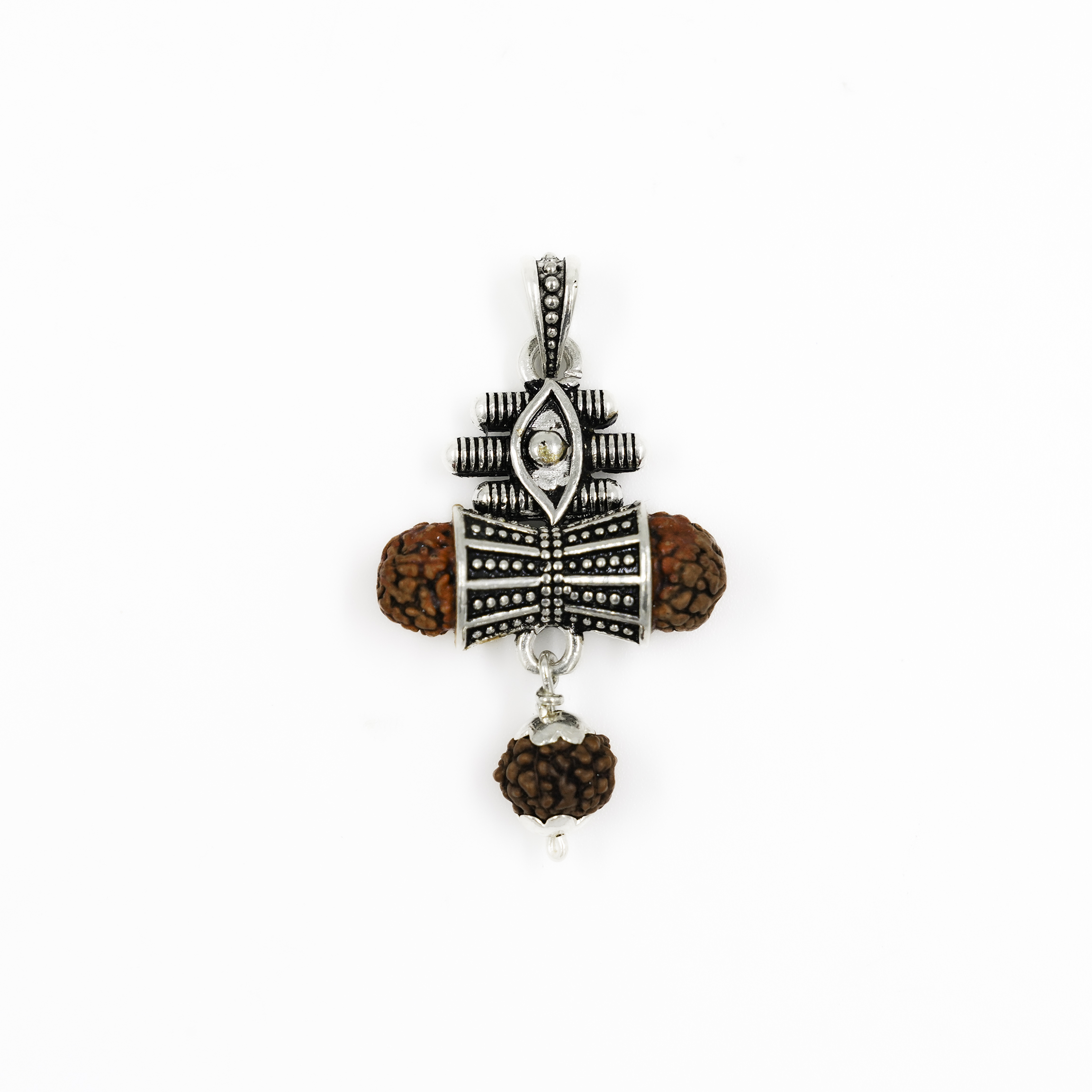Raag Silver Jewellery - Elegant Silver Rudraksha Pendant With Intricate