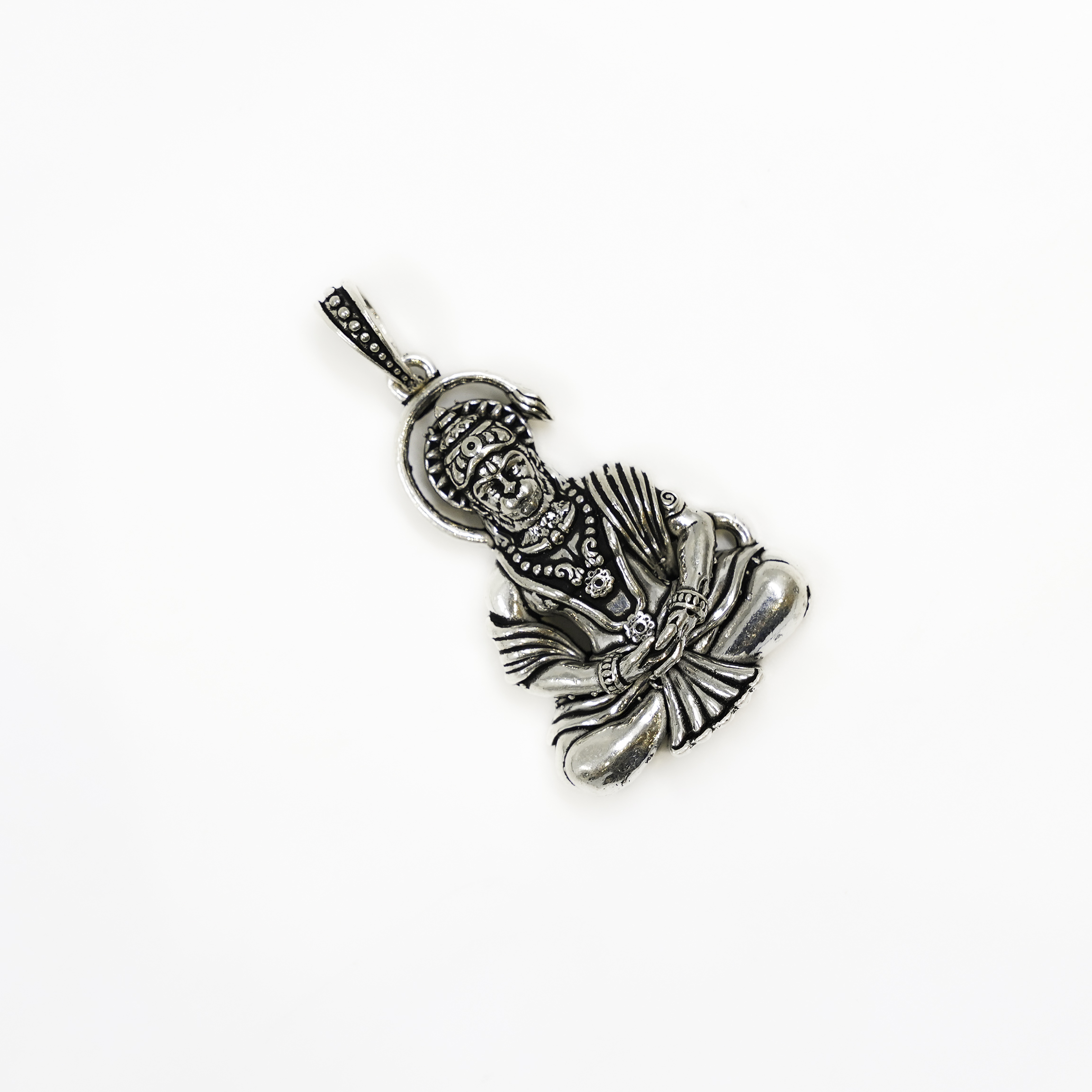 Raag Silver Jewellery - Artisan Silver Seated Meditating Figure Pendant