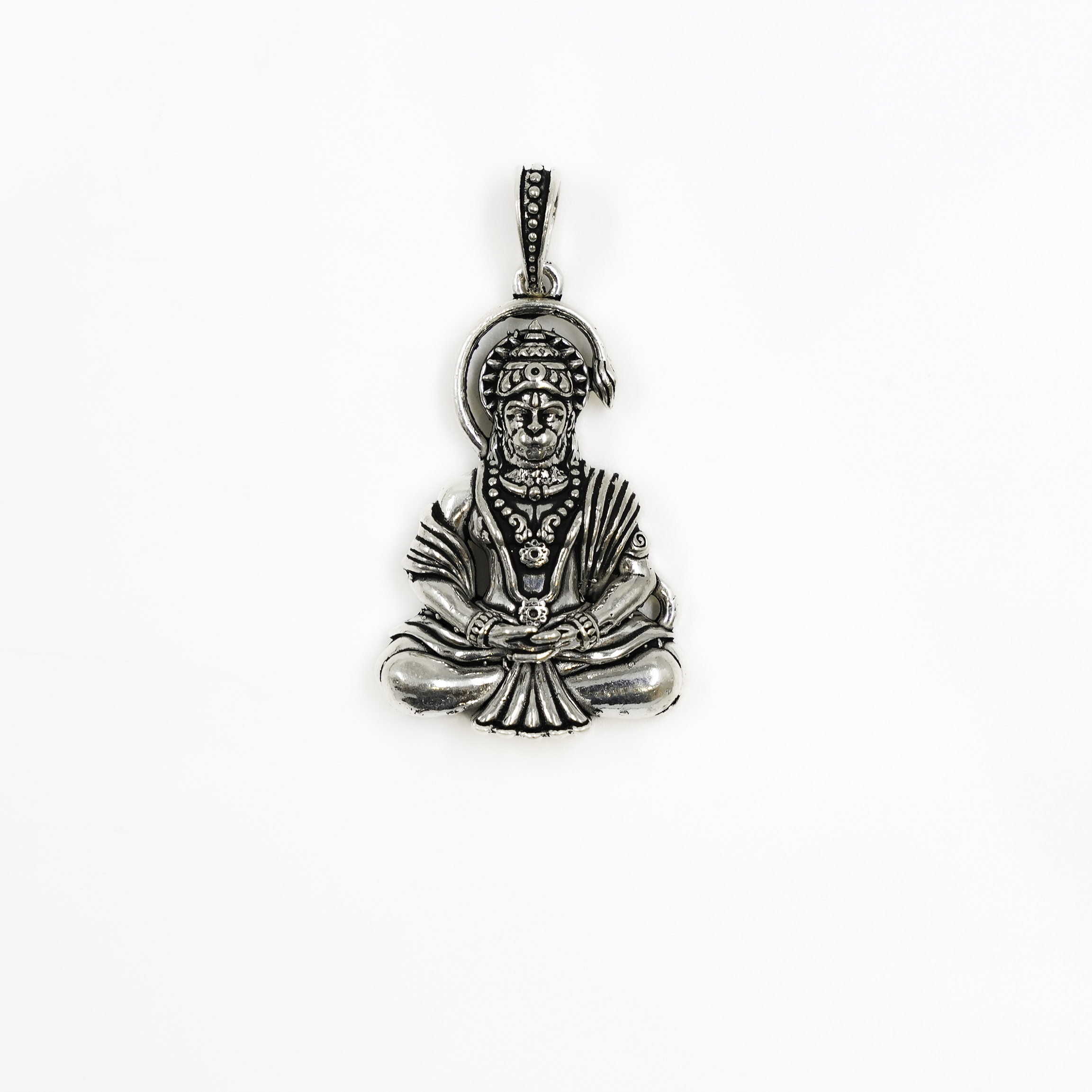 Raag Silver Jewellery - Artisan Silver Seated Meditating Figure Pendant