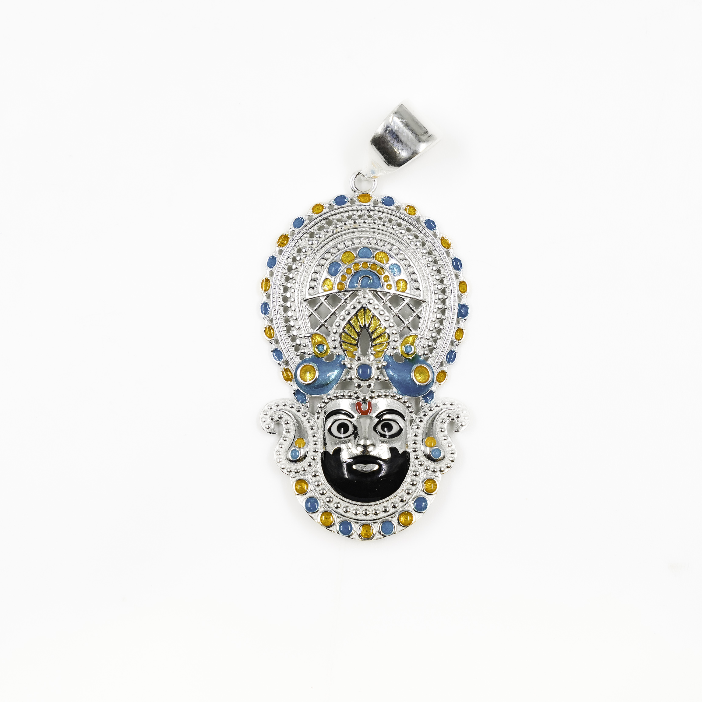 Raag Silver Jewellery - Elegant Silver Gemstone Studded Traditional Pendant