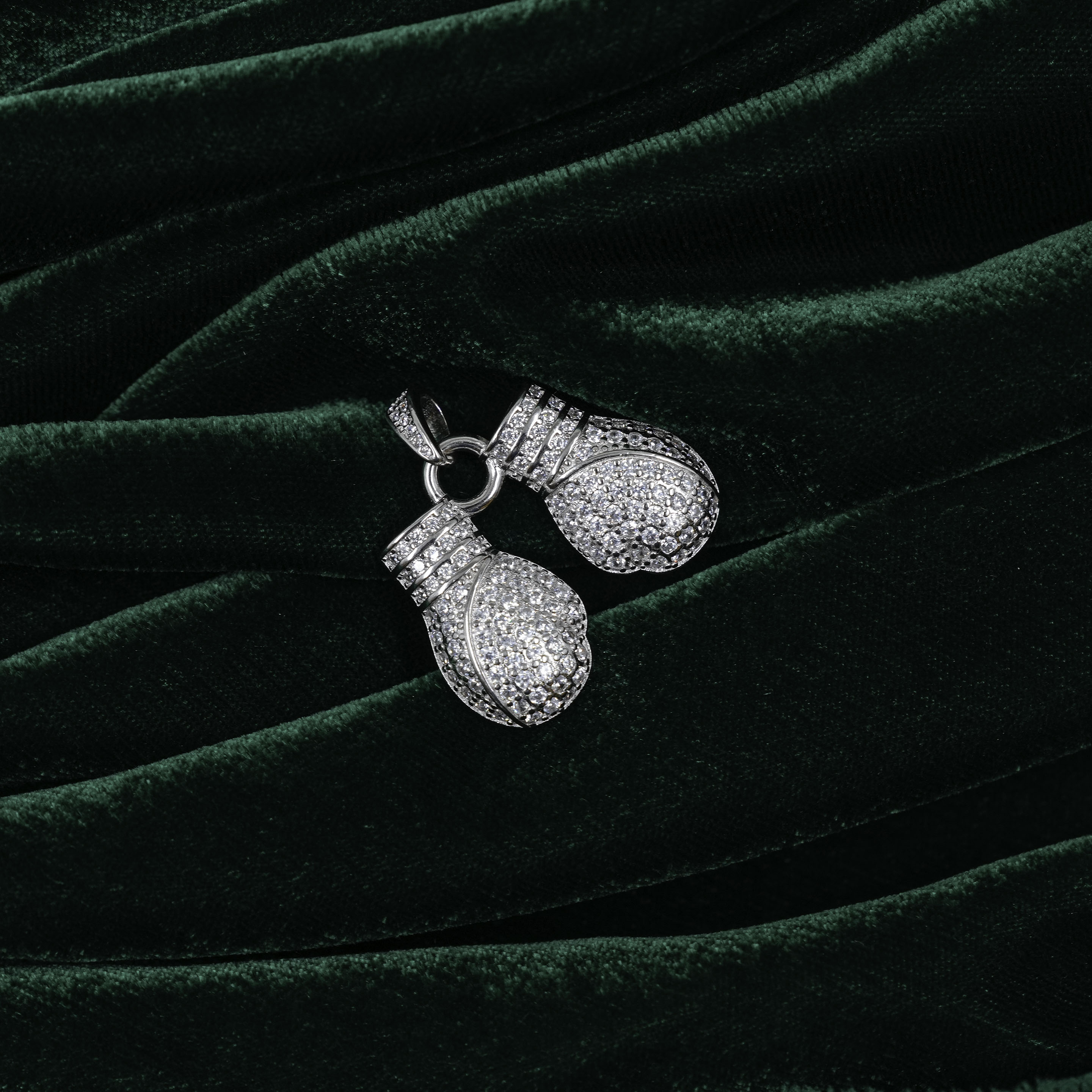 Silver Boxing Gloves Silver Pendant Modern