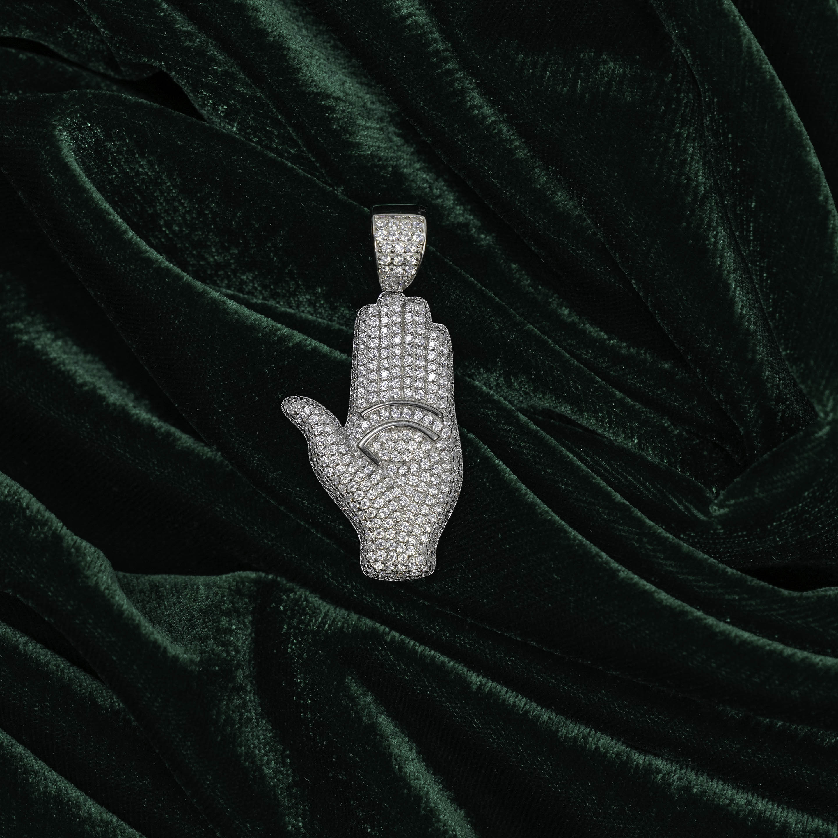 Raag Silver Jewellery - Elegant Sterling Silver Hand Pendant