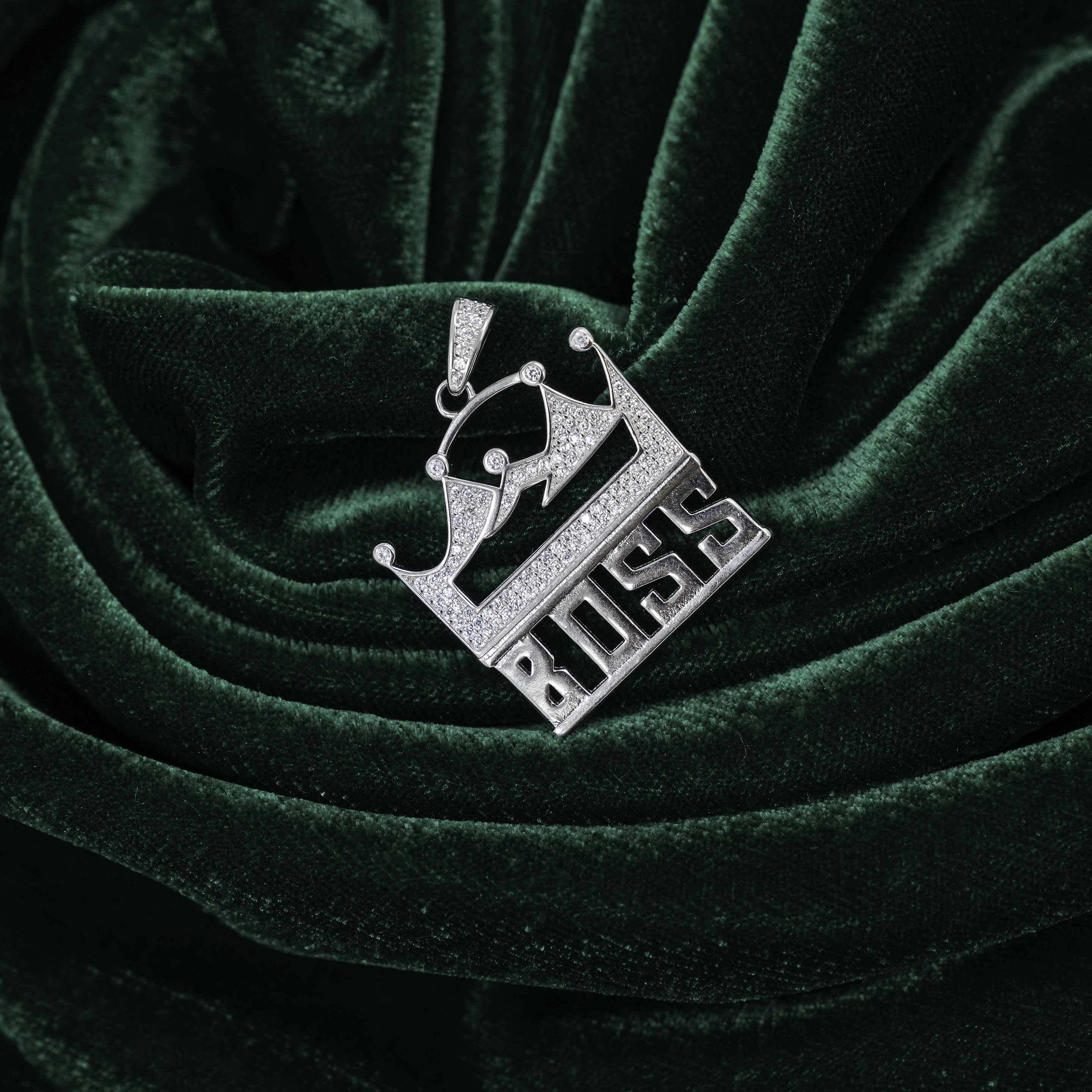 Celestial Silver Cubic Zirconia Crown Boss