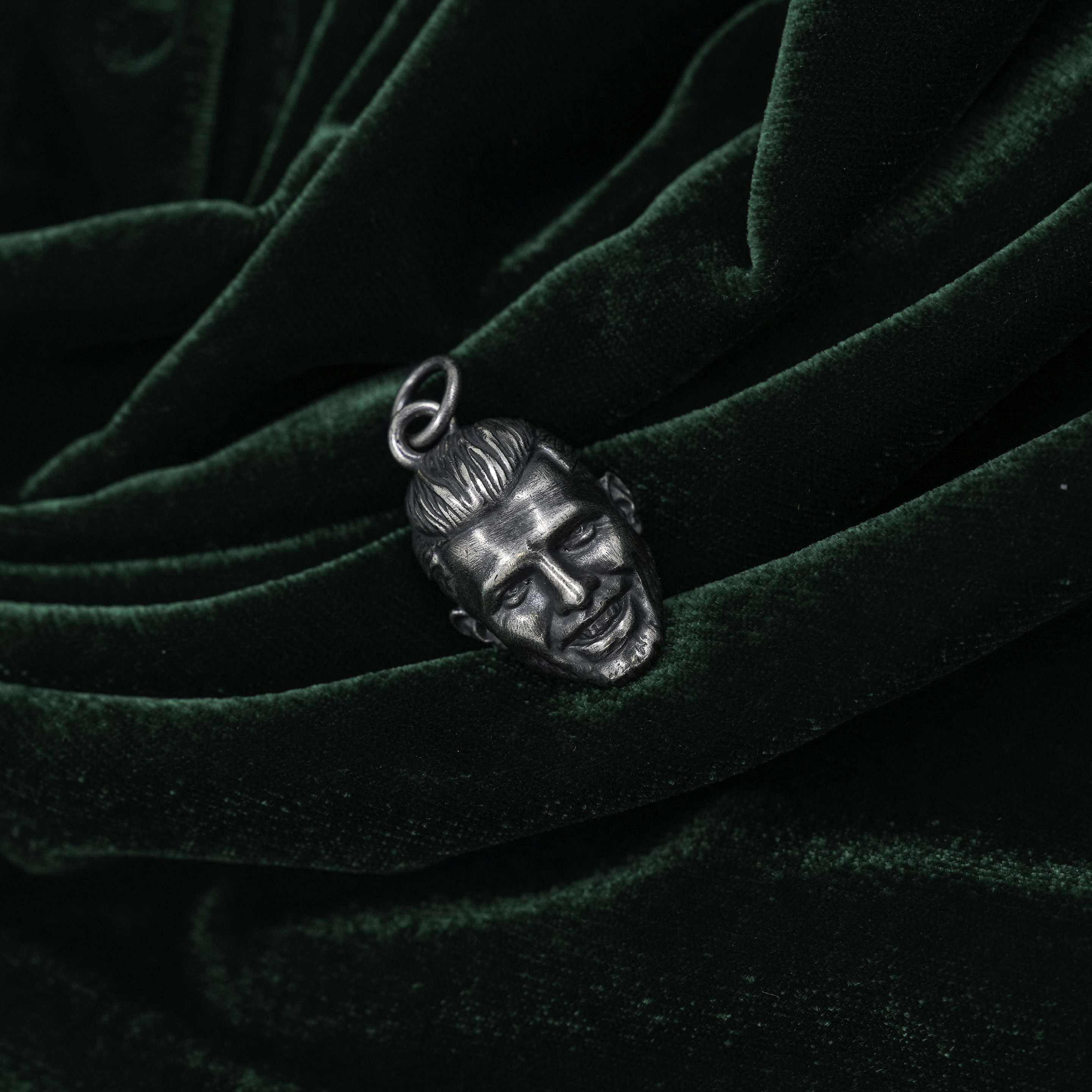 Silver Human Face Silver Pendant Necklace