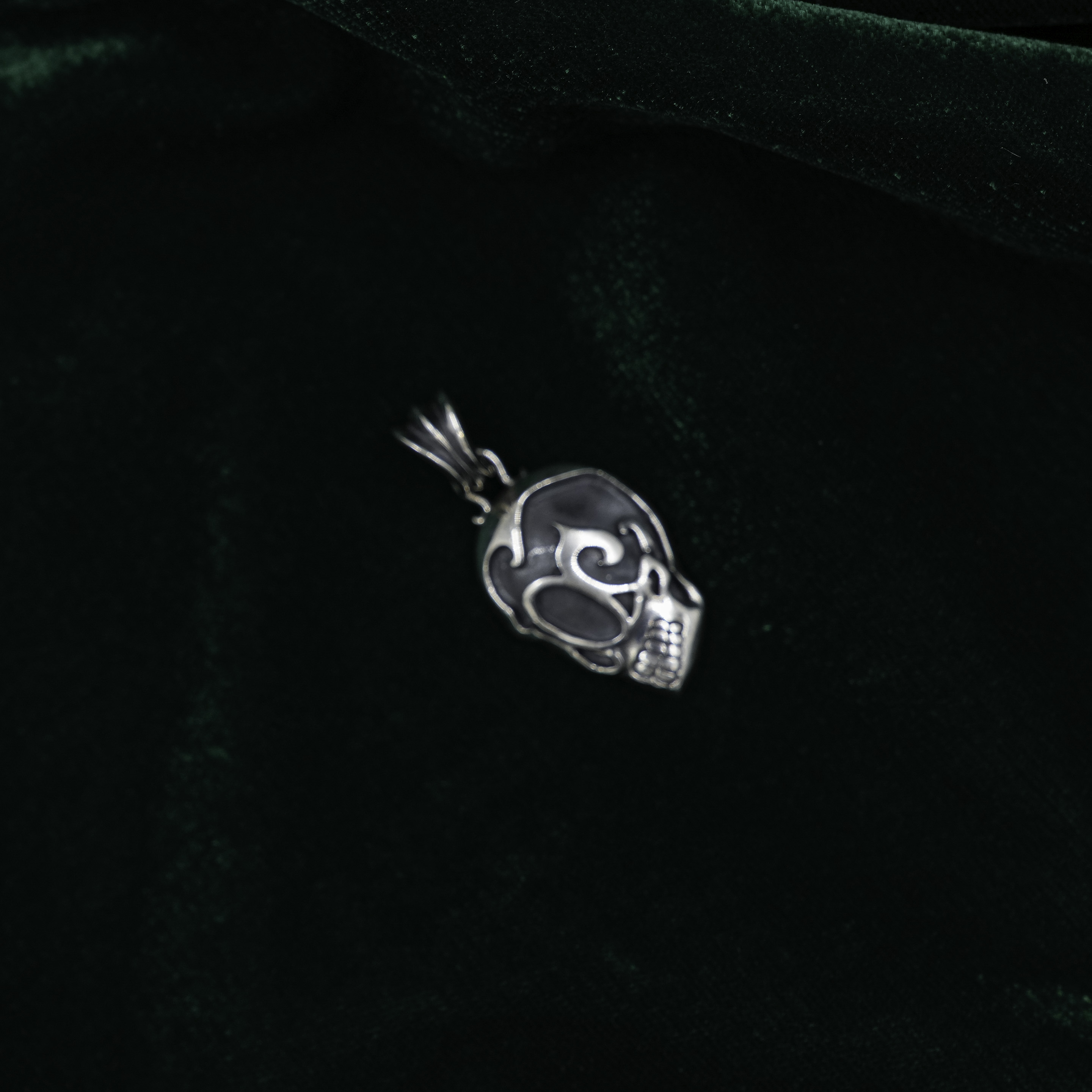 Artisan Crafted Sterling Silver Skull Pendant