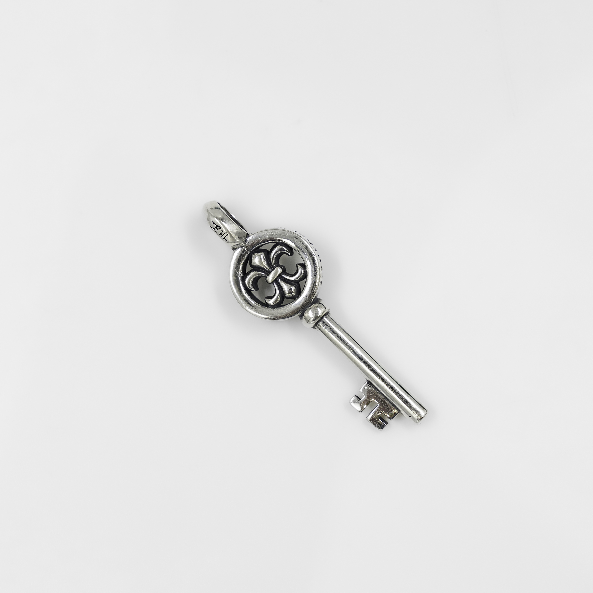 Silver Fleur-de-Lis Sterling Silver Key Charm