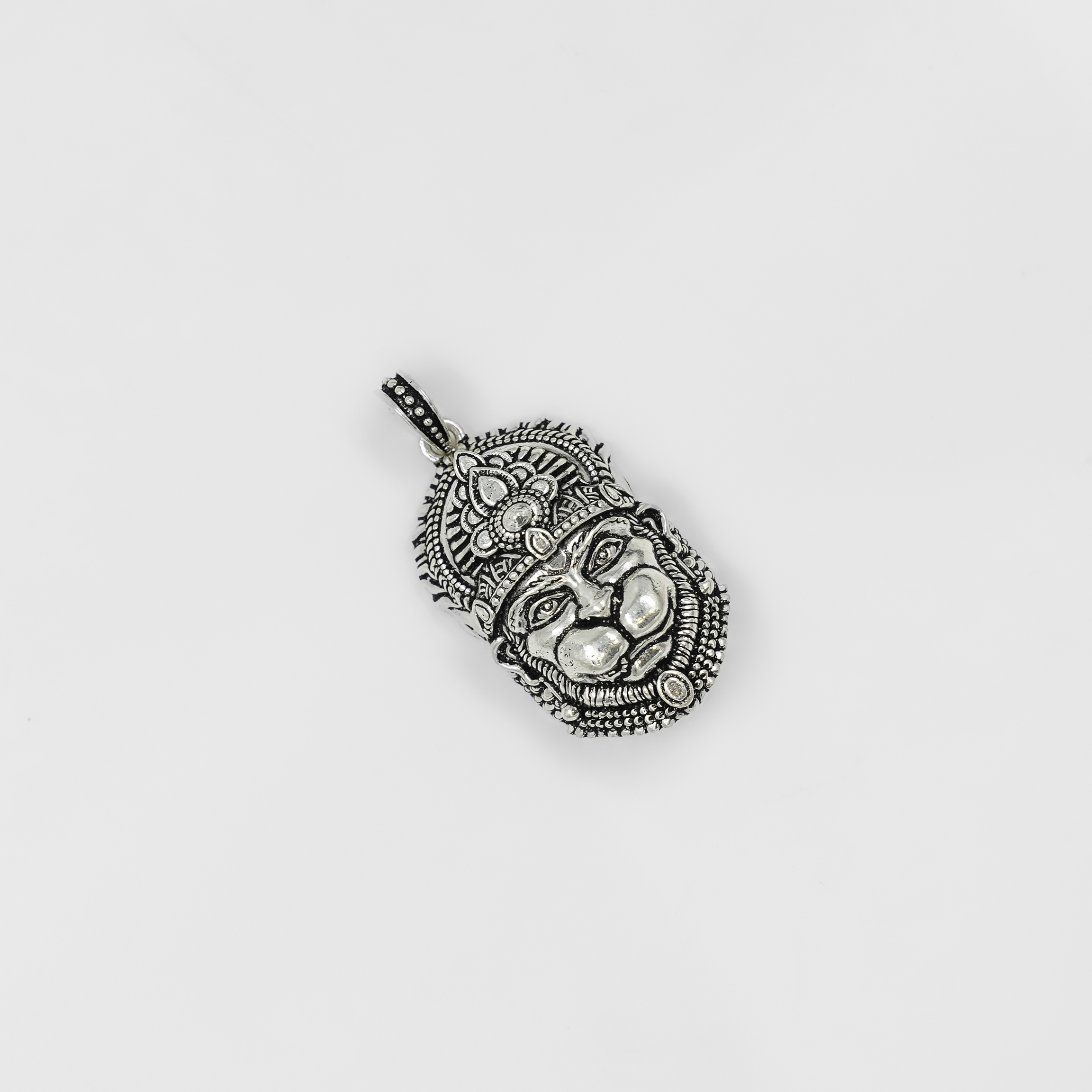 Elegant Silver Hanuman Pendant Detailed Piece