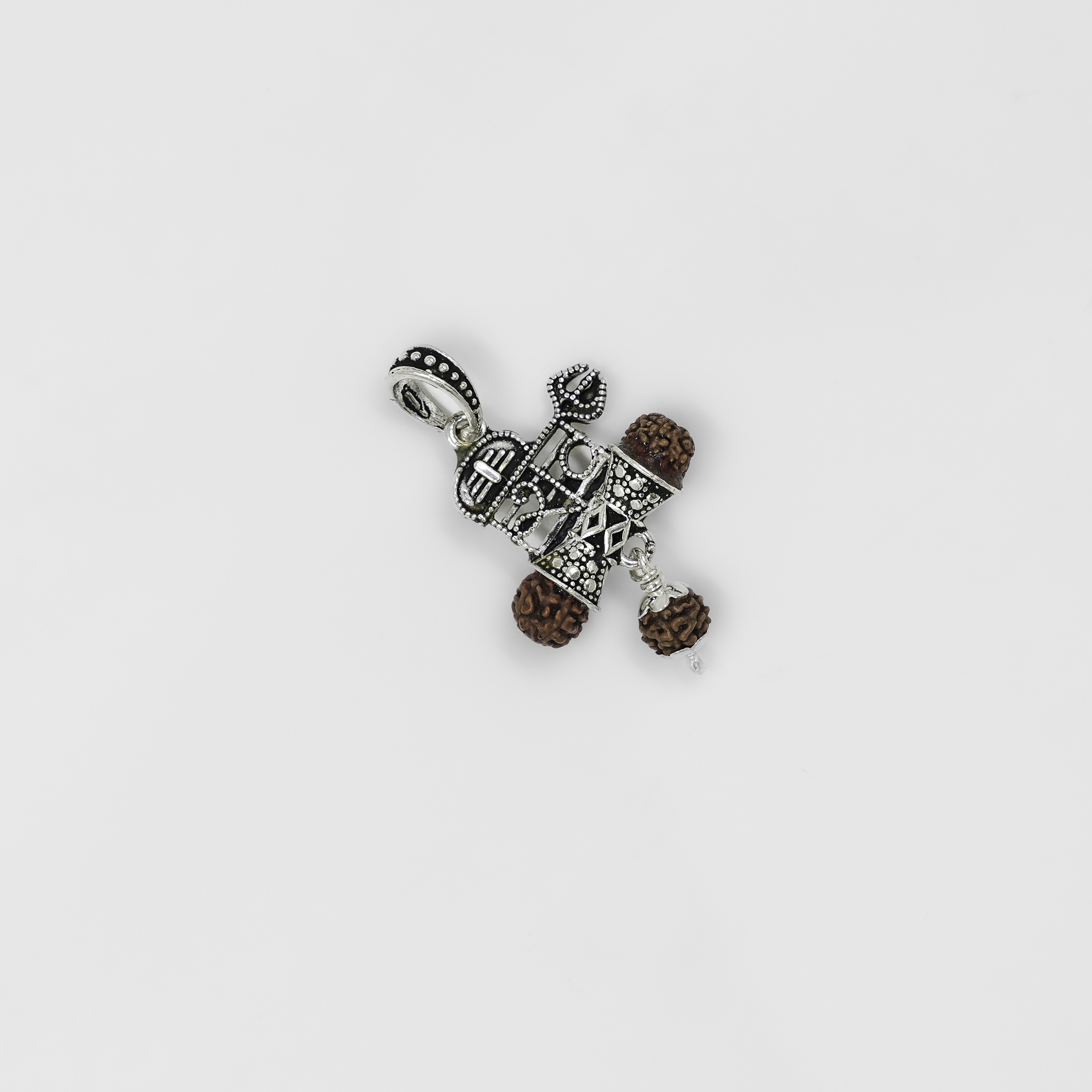 Artisan Silver Rudraksha Beads Shivling Inspired