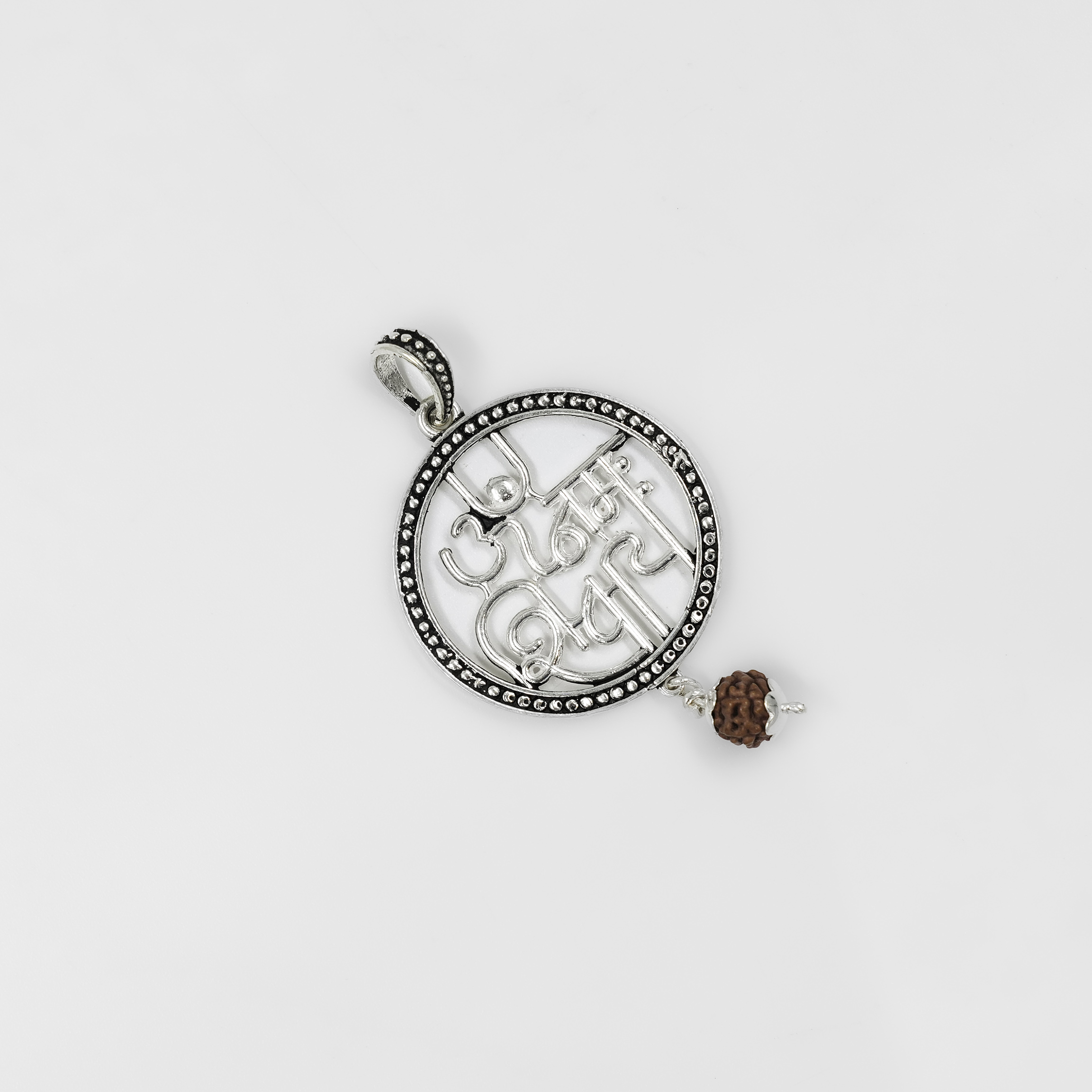 Omkaara Silver Om Trishul Damroo Rudraksha