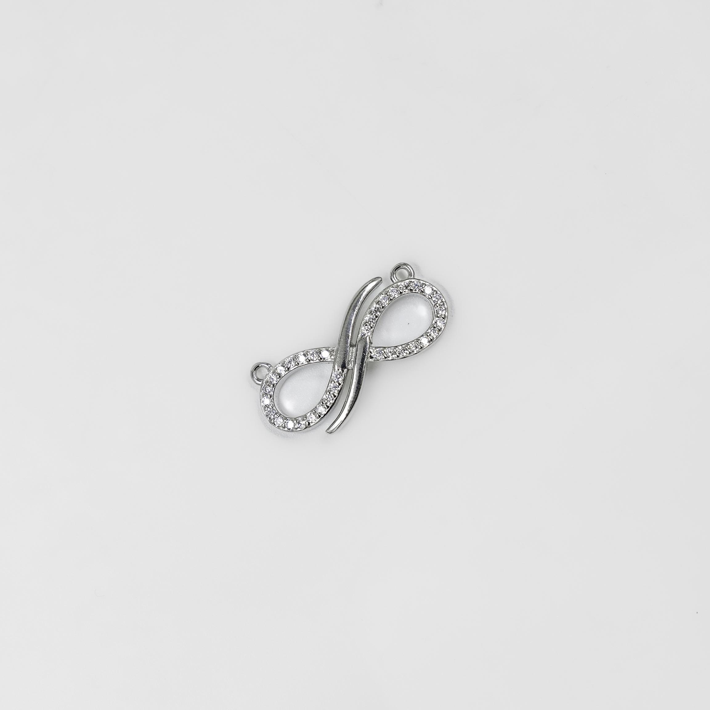 Elegant Silver Cubic Zirconia Infinity Pendant