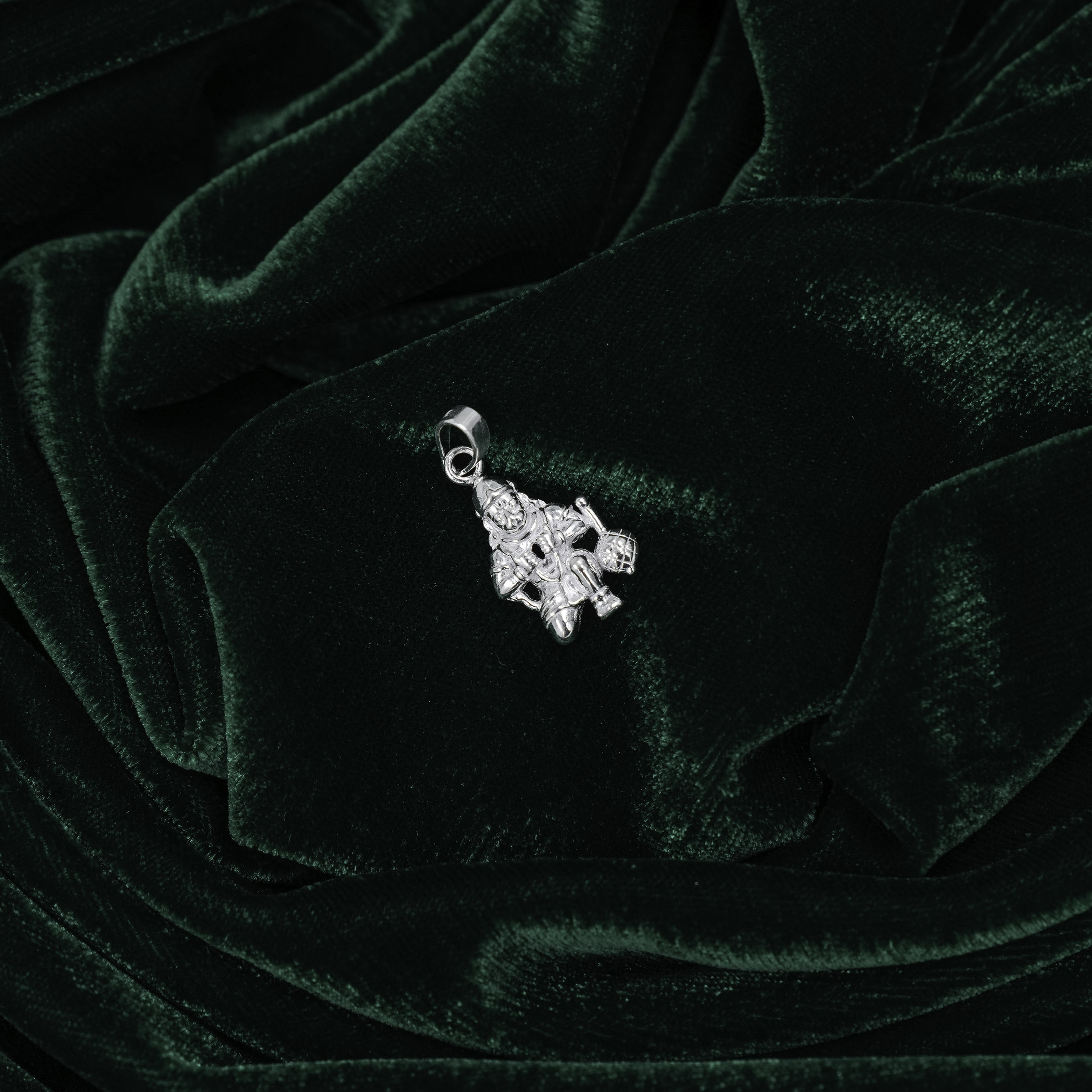 Elegant Silver Hanuman Pendant Unique Religious