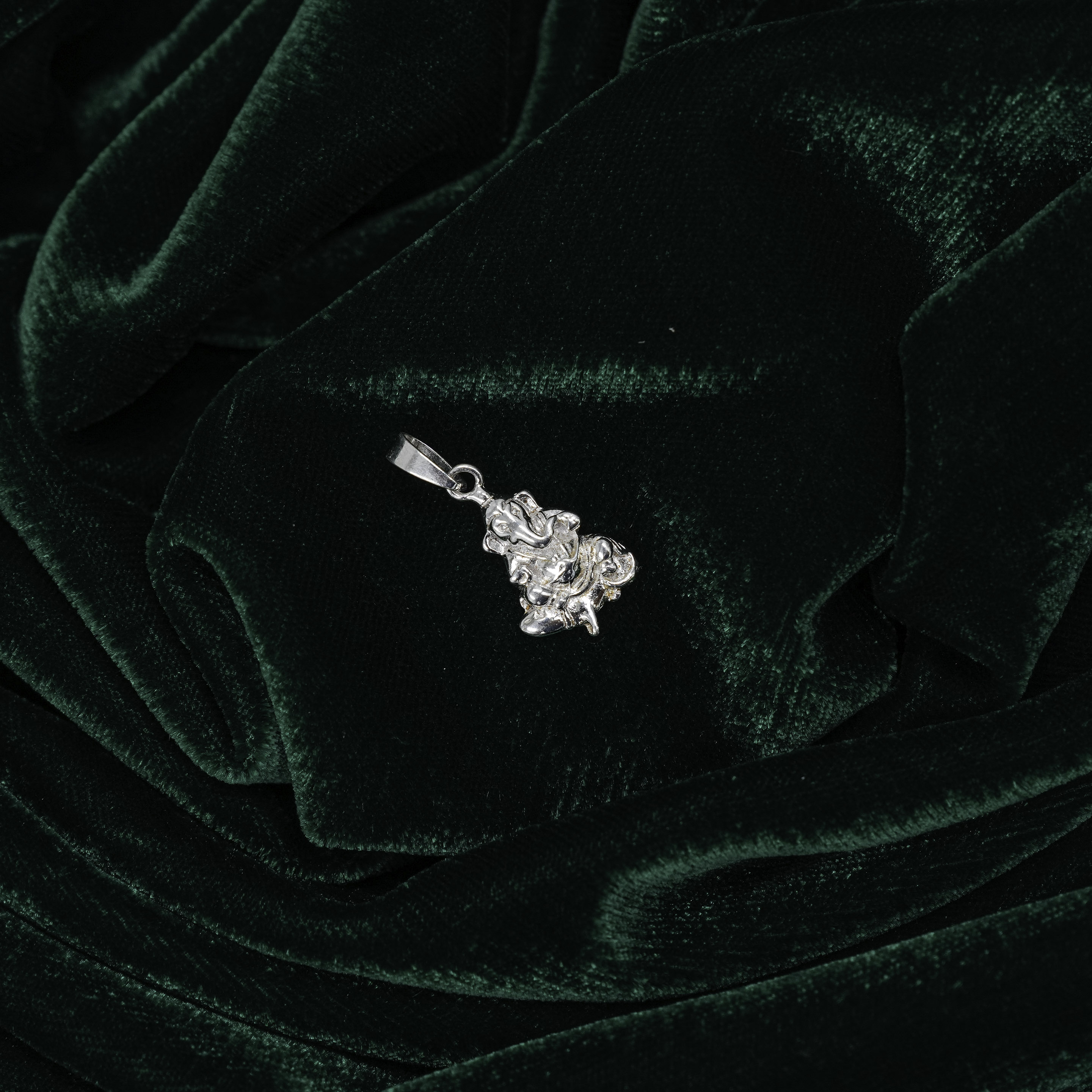 Elegant Silver Ganesha Pendant Spiritual Religious