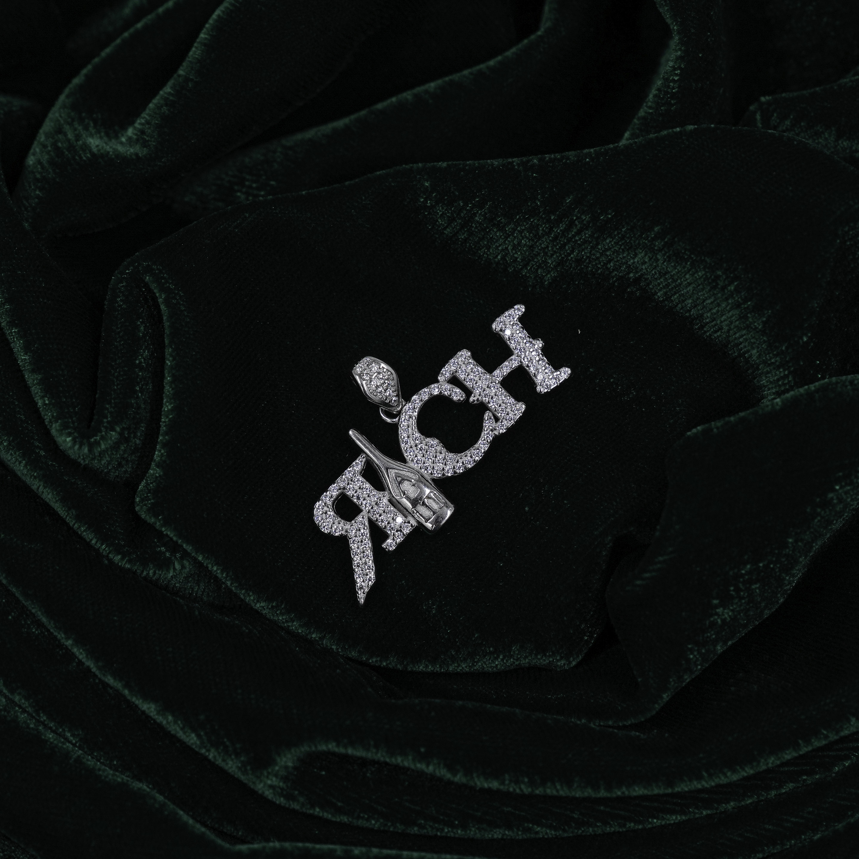 Silver Champagne Bottle Diamond Embellished Rich