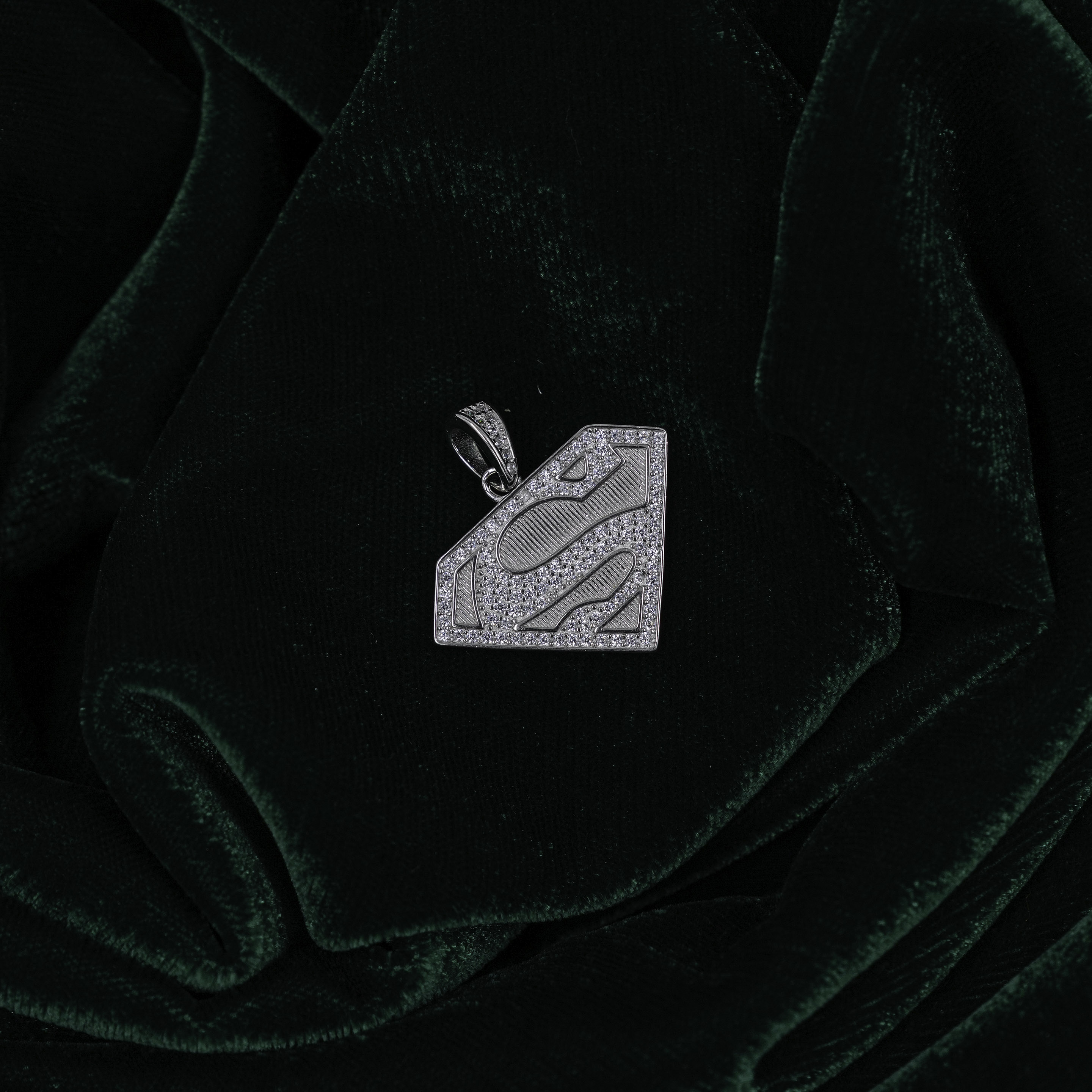 Superman Silver Rhodium-Plated Pendant Rhodium-Plated Gift