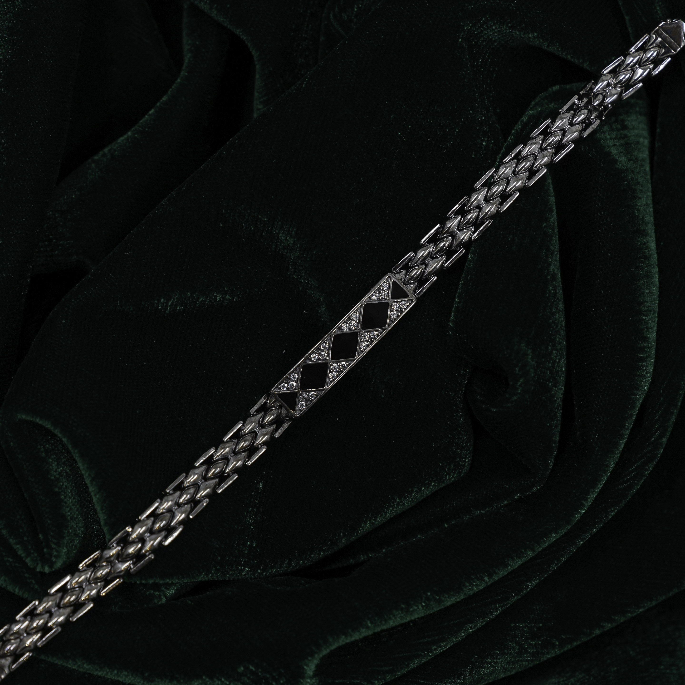 Raag Silver Jewellery - Elegant Silver Bracelet With Black