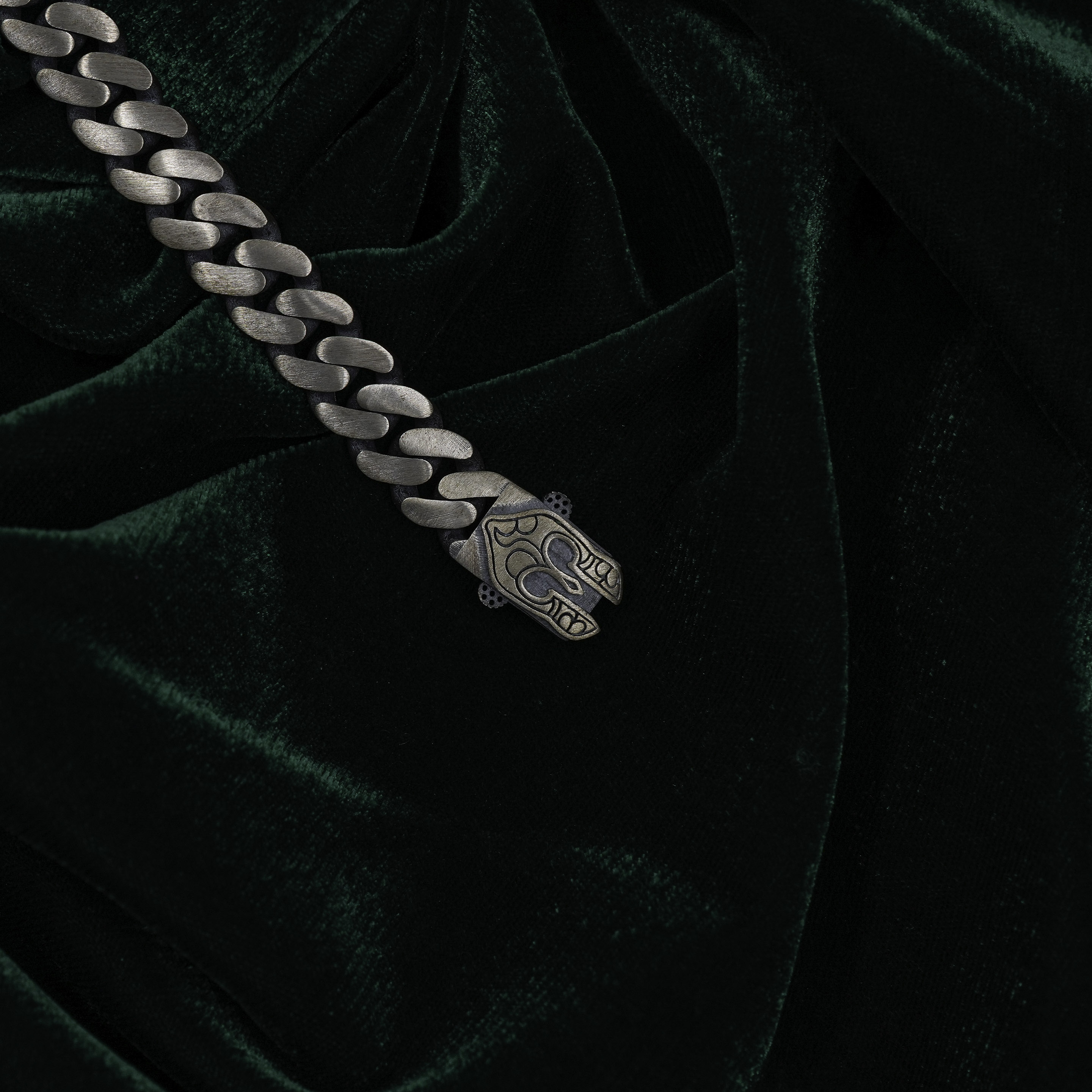 Raag Silver Jewellery - Elegant Silver Snake Head Curb Chain