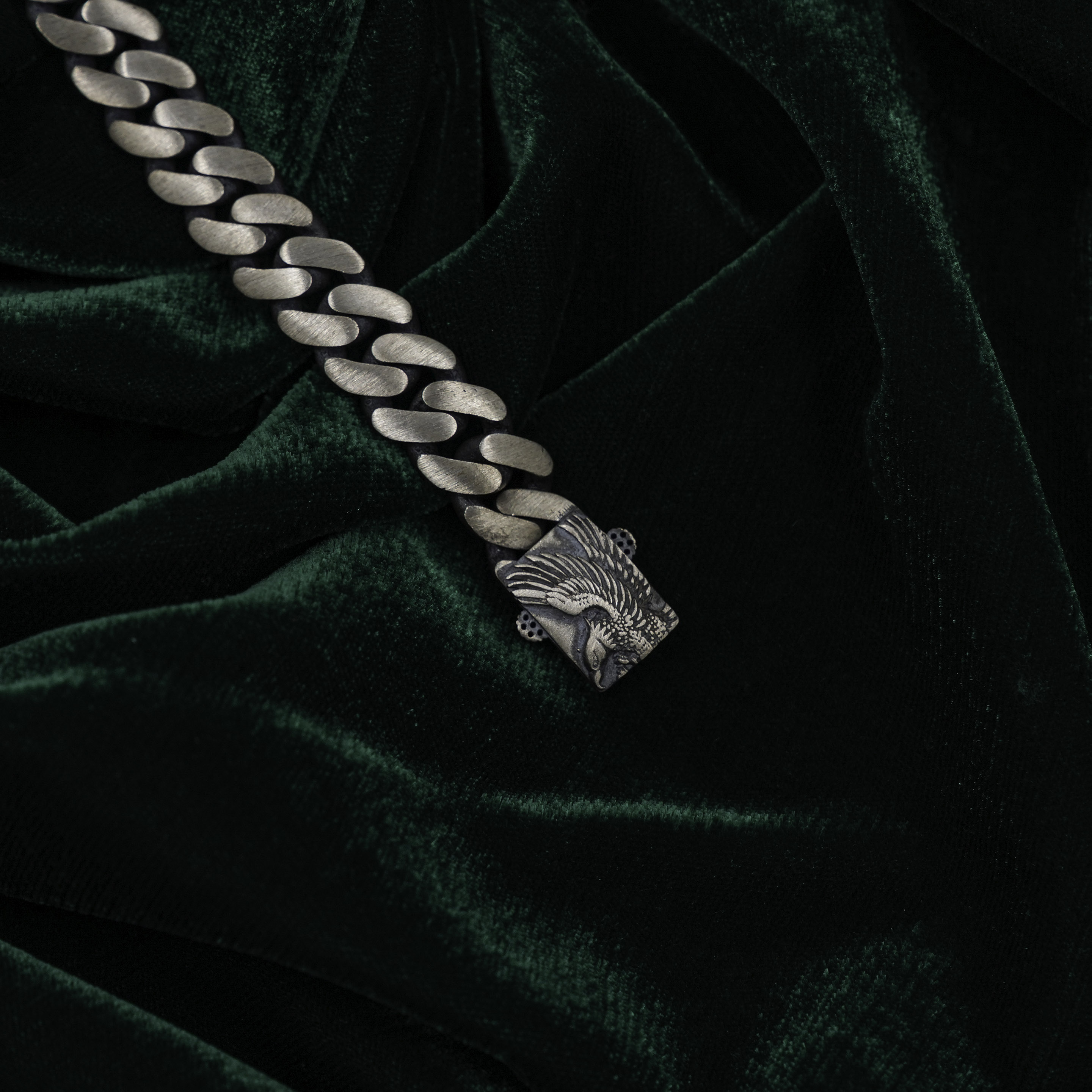 Raag Silver Jewellery - Handcrafted Silver Interlocking Link Bracelet With