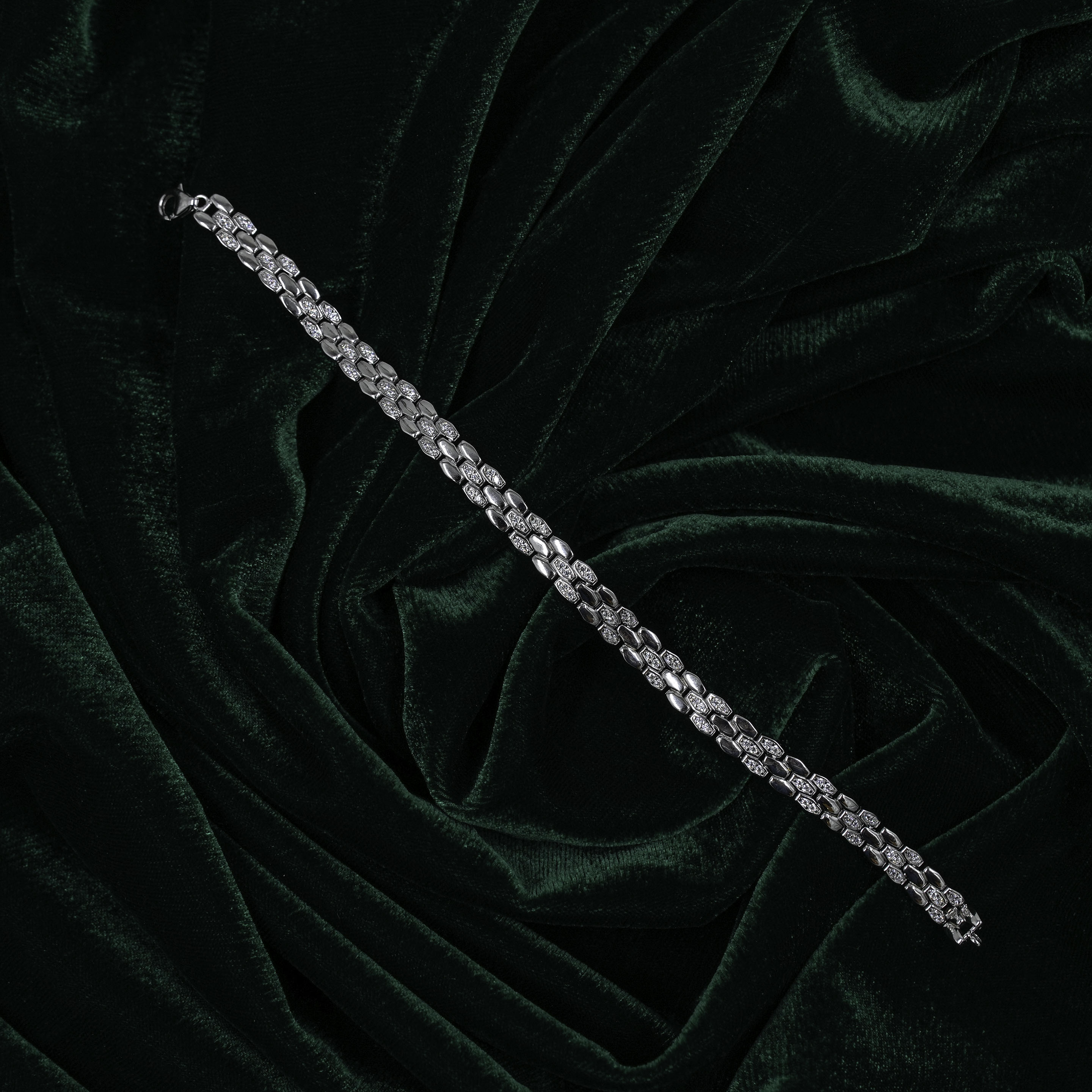 Raag Silver Jewellery - Elegant Silver Diamond Embellished Bracelet Gift