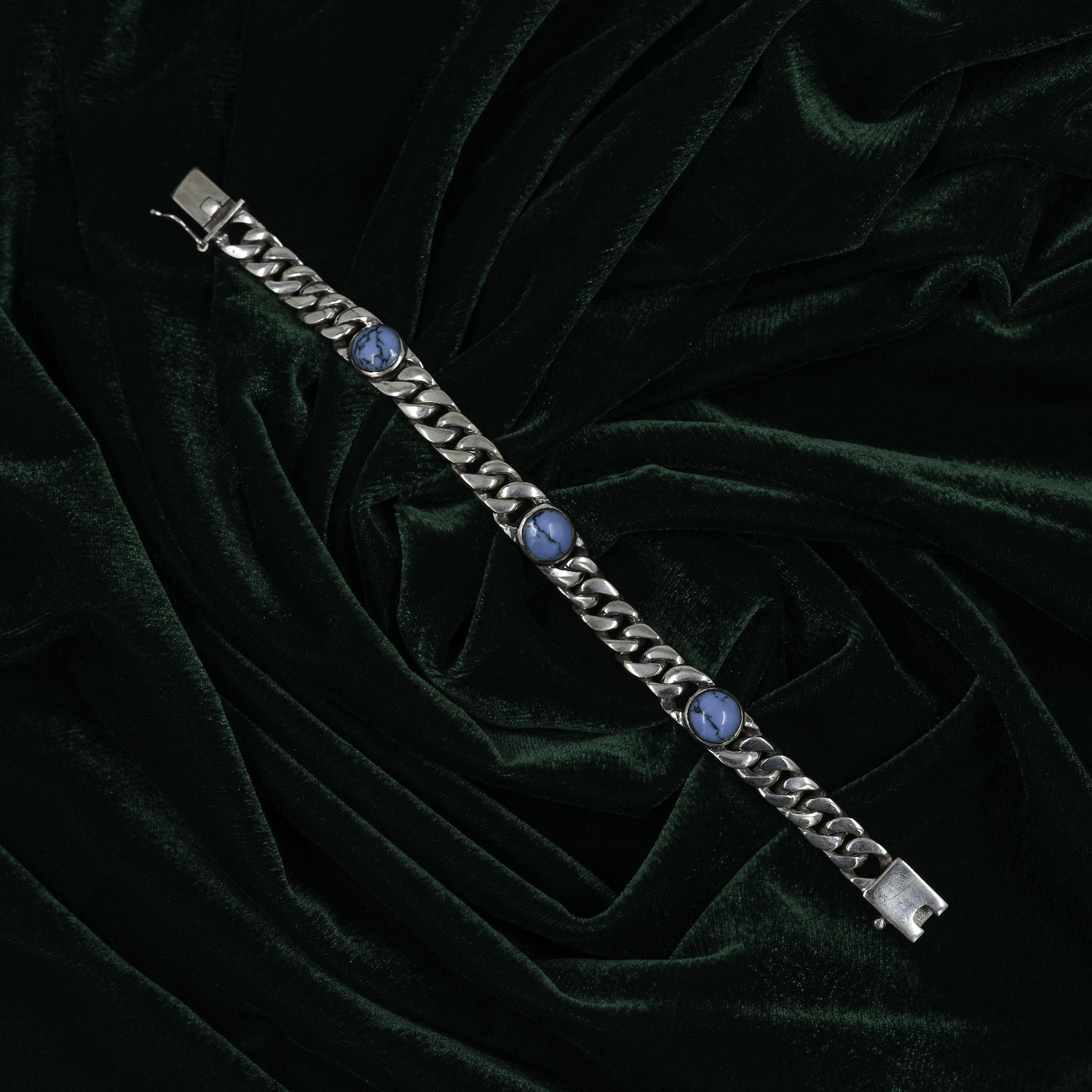 Raag Silver Jewellery - Elegant Sterling Silver Turquoise Stone Bracelet
