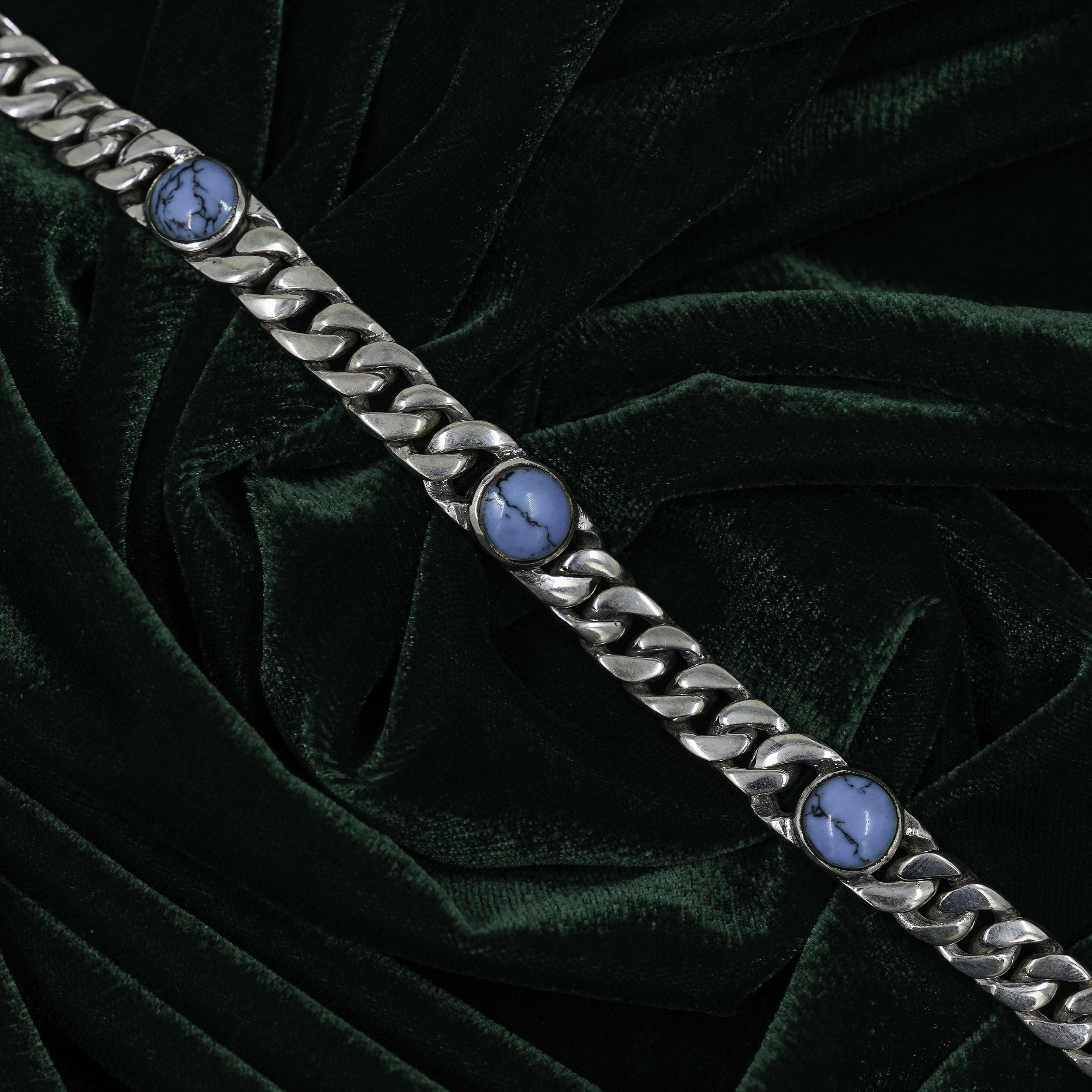 Raag Silver Jewellery - Elegant Sterling Silver Turquoise Stone Bracelet