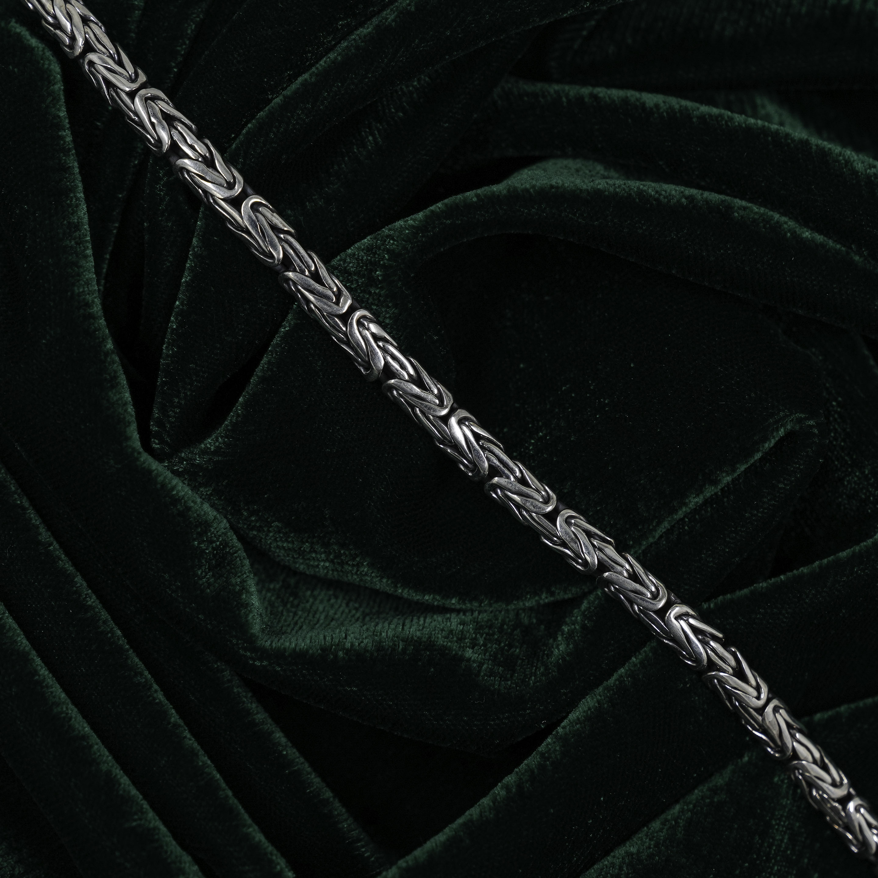 Raag Silver Jewellery - Elegant Silver Byzantine Chain Bracelet Intricate