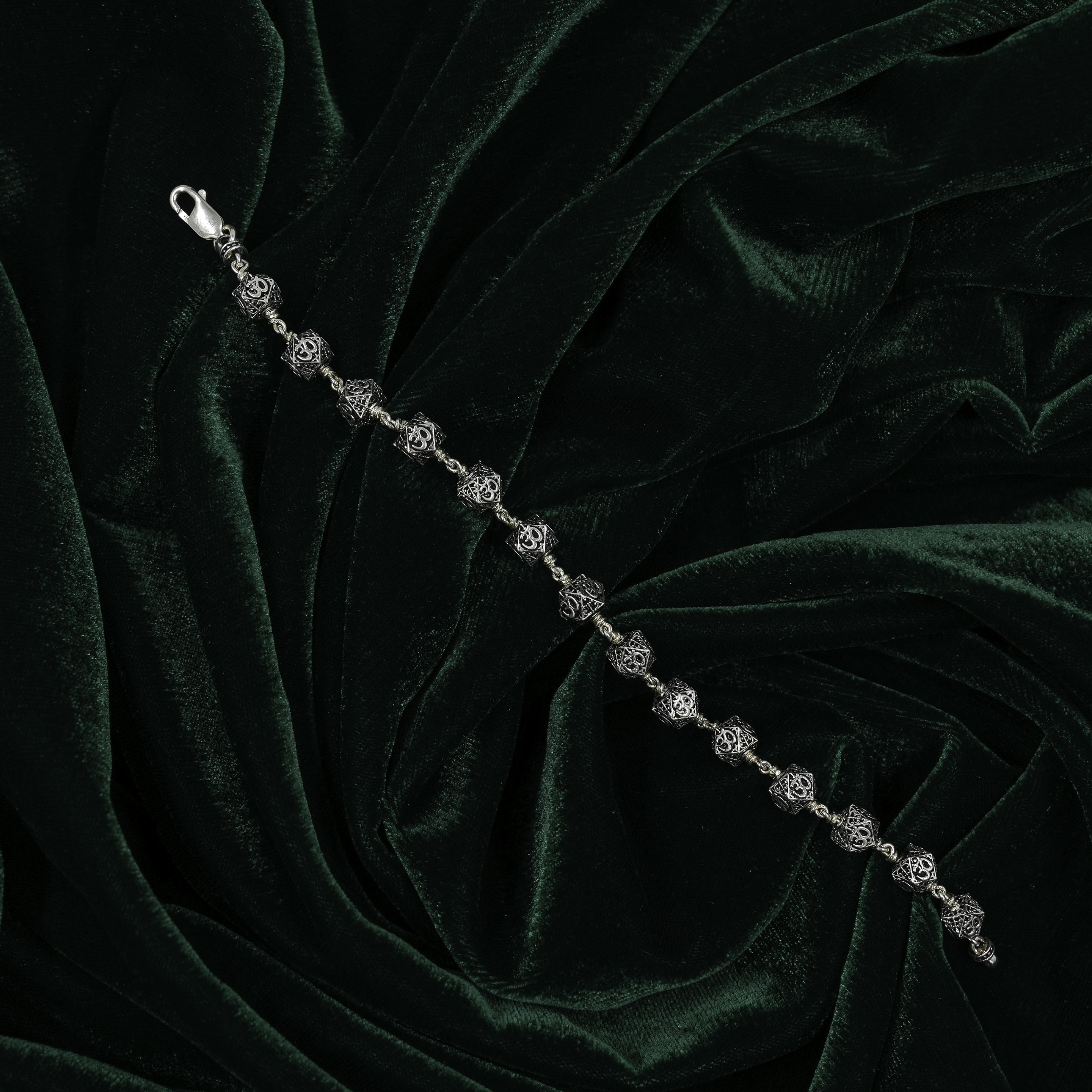Elegant Silver Om Symbol Bracelet