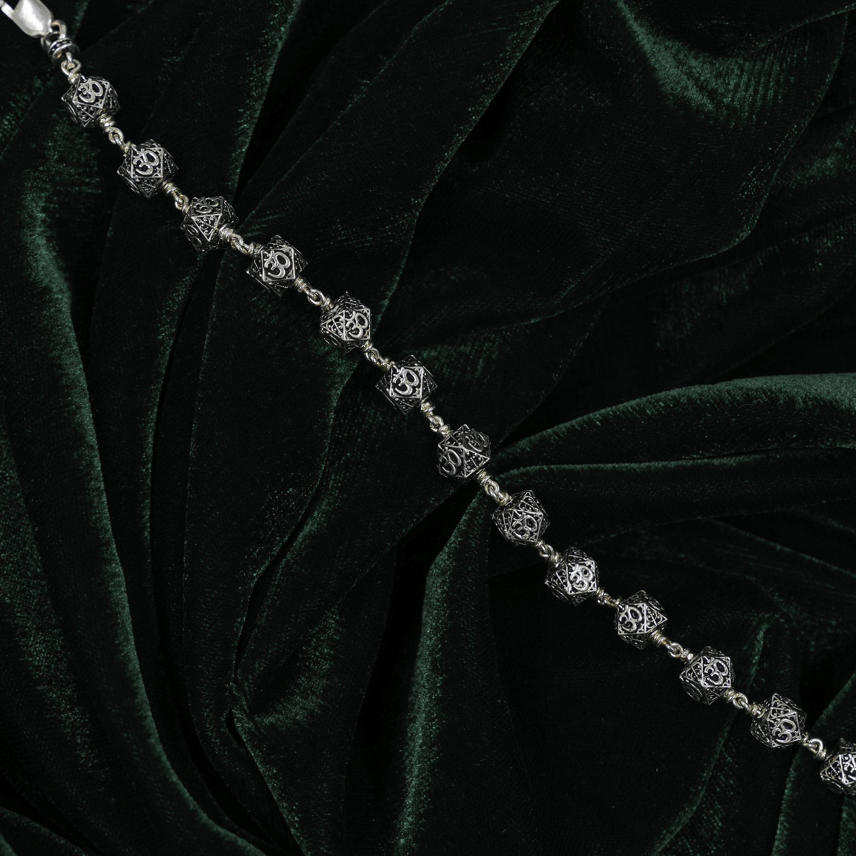 Raag Silver Jewellery - Elegant Silver Om Symbol Bracelet