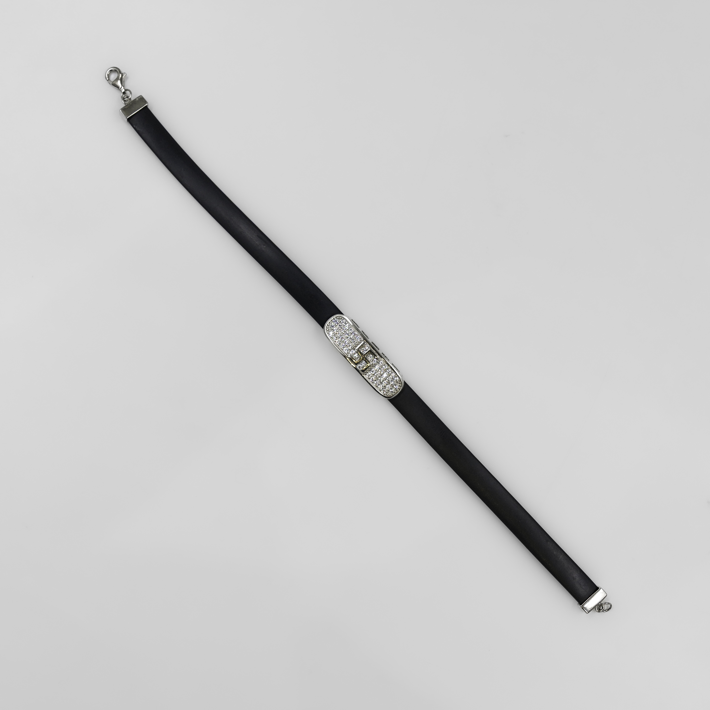 Elegant Silver Plated Black Rubber Gemstone